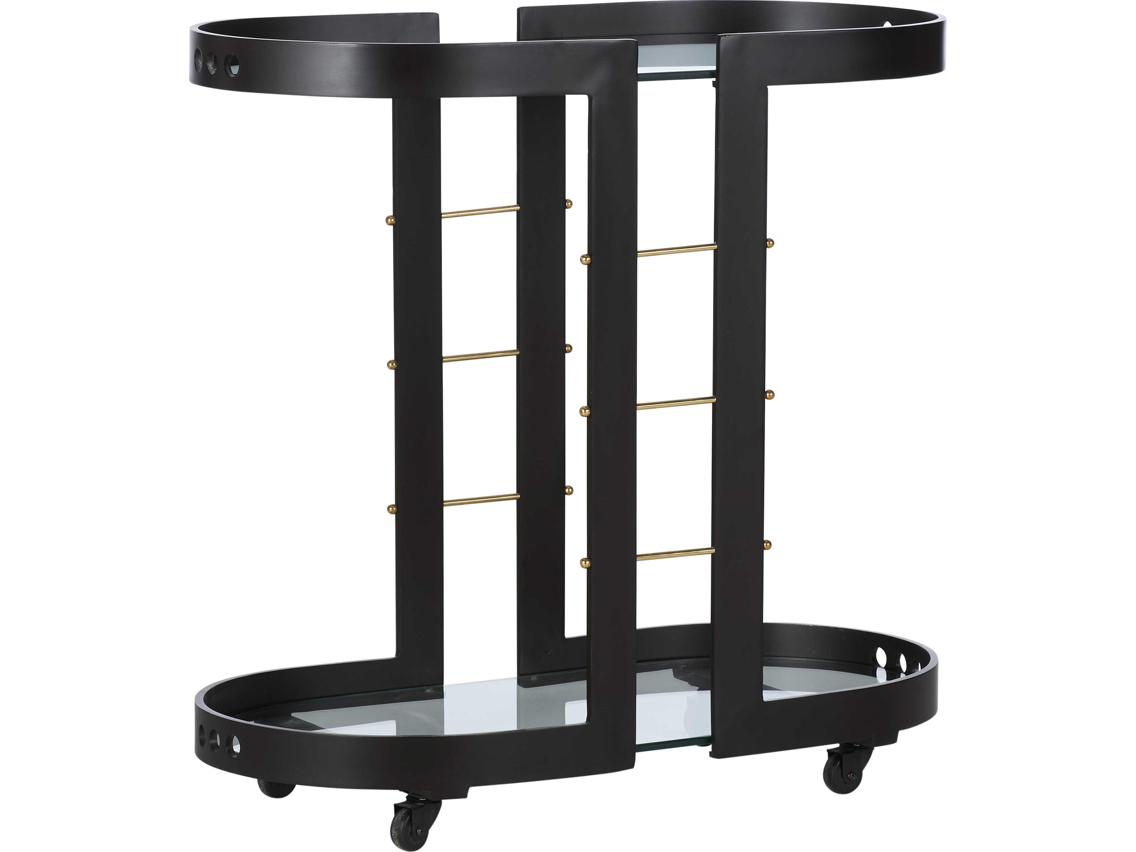 Glass Black Bar Cart