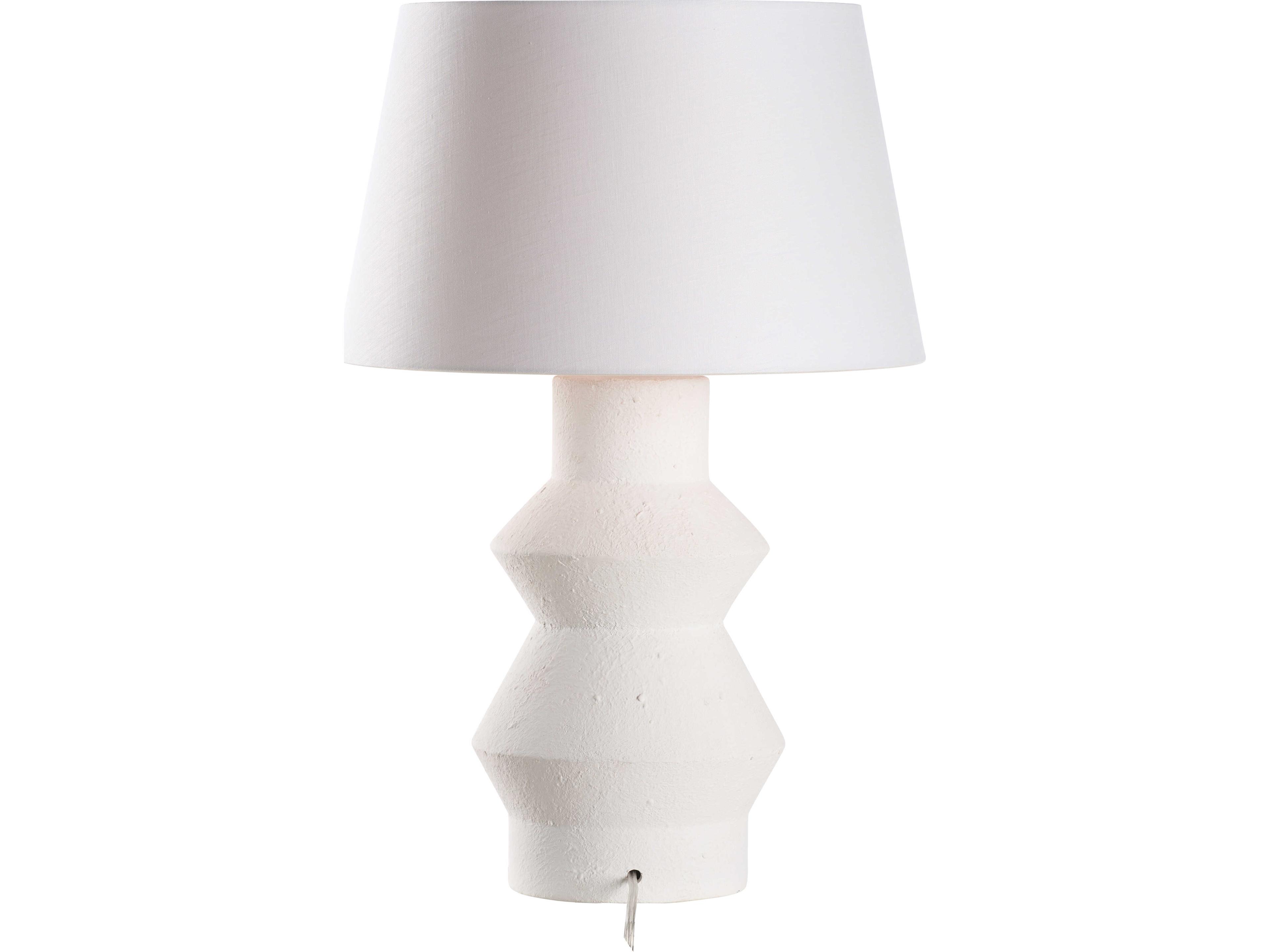 Wildwood White cream Linen Table Lamp