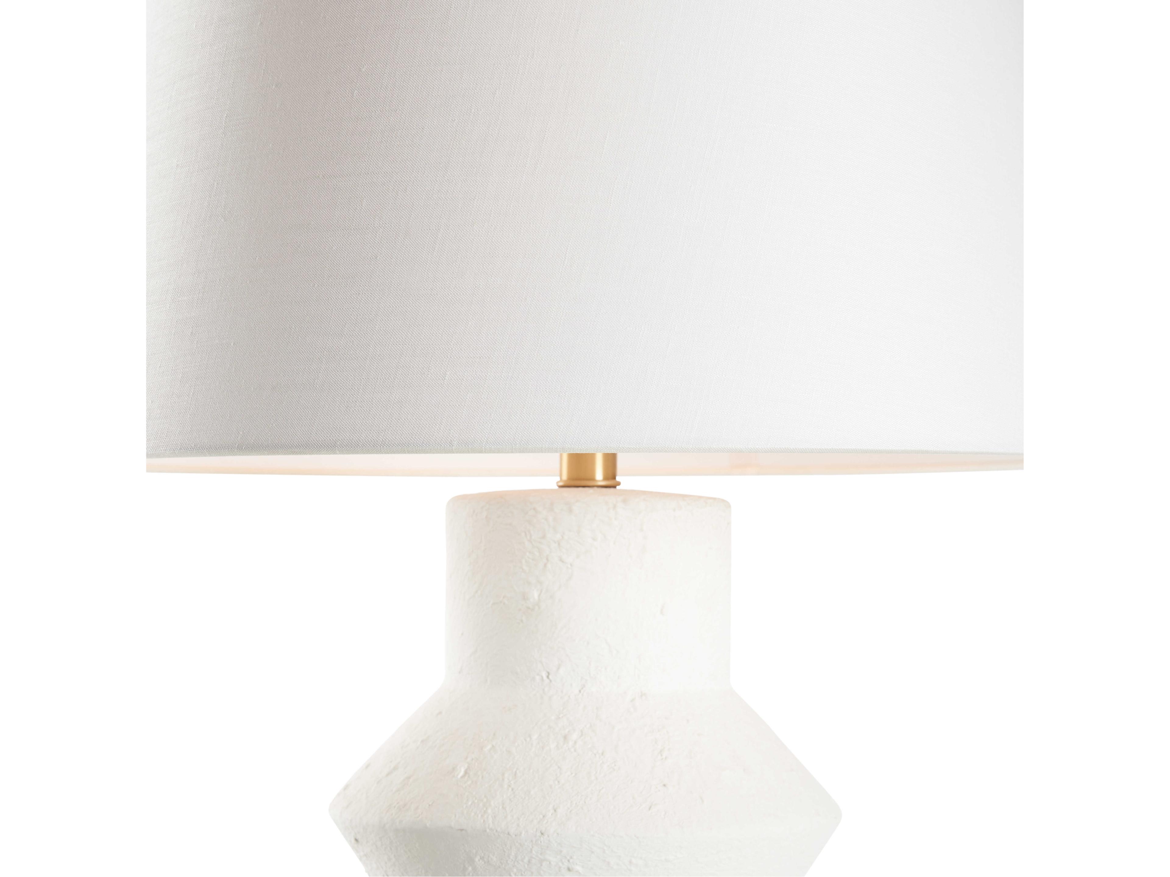 Wildwood White cream Linen Table Lamp