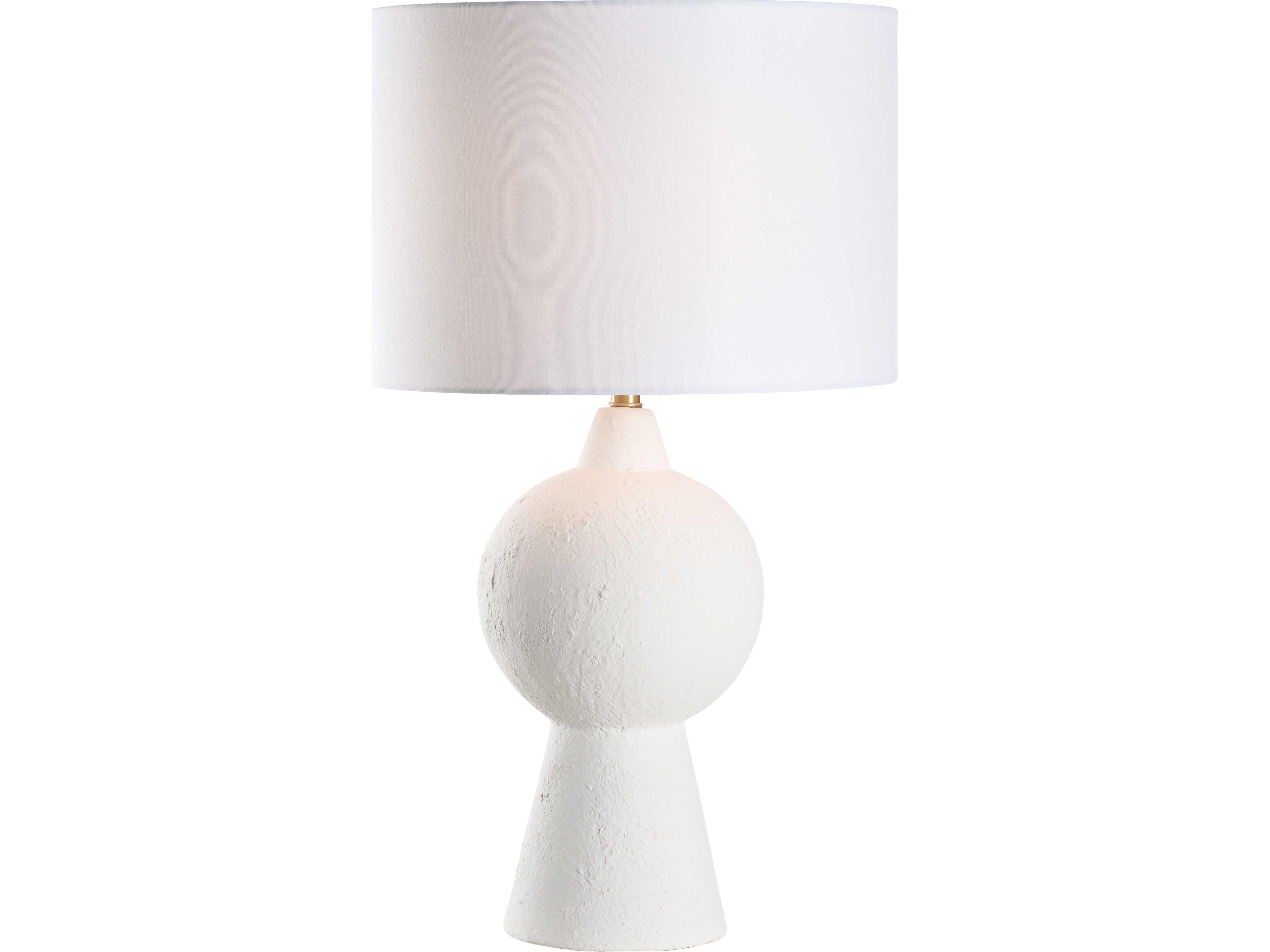 White cream Linen Table Lamp