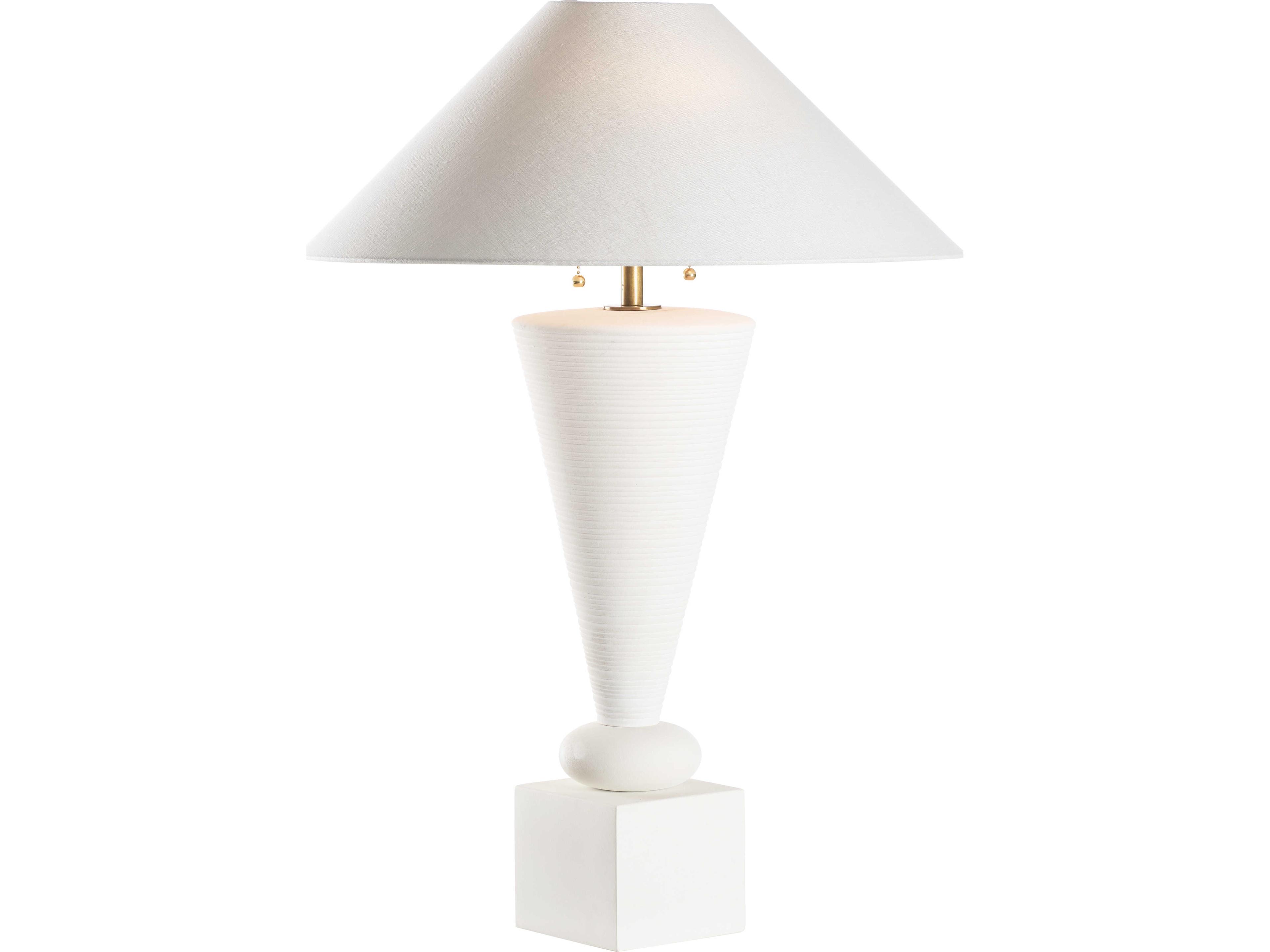 Wildwood White cream Linen Table Lamp