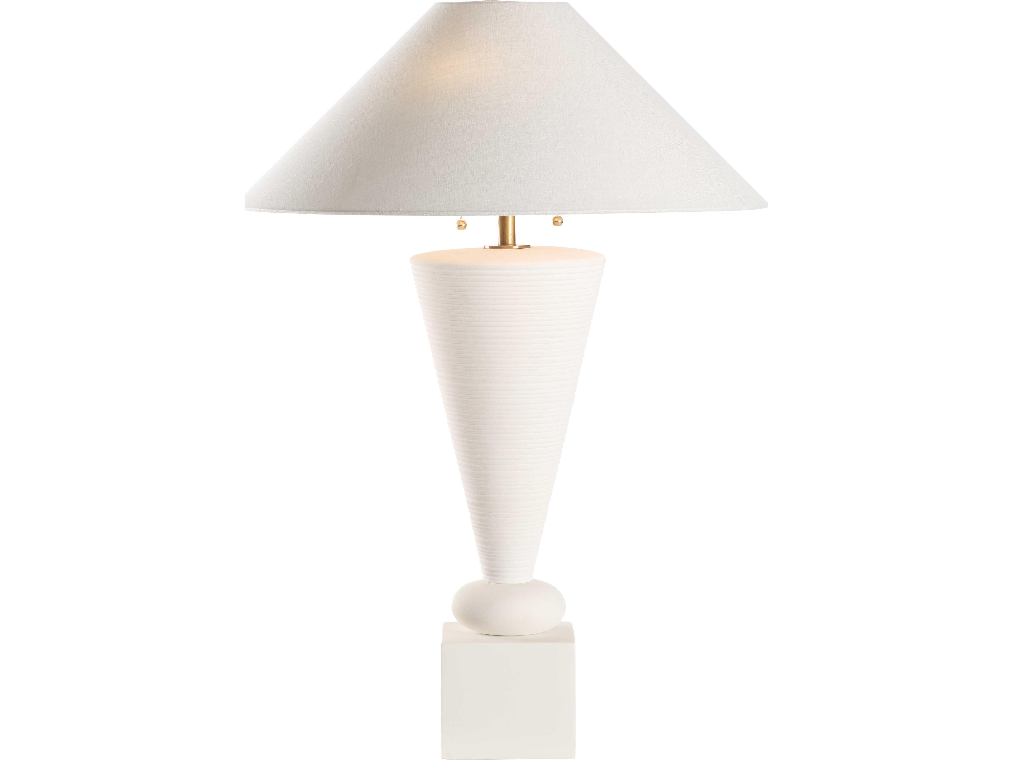 Wildwood White cream Linen Table Lamp