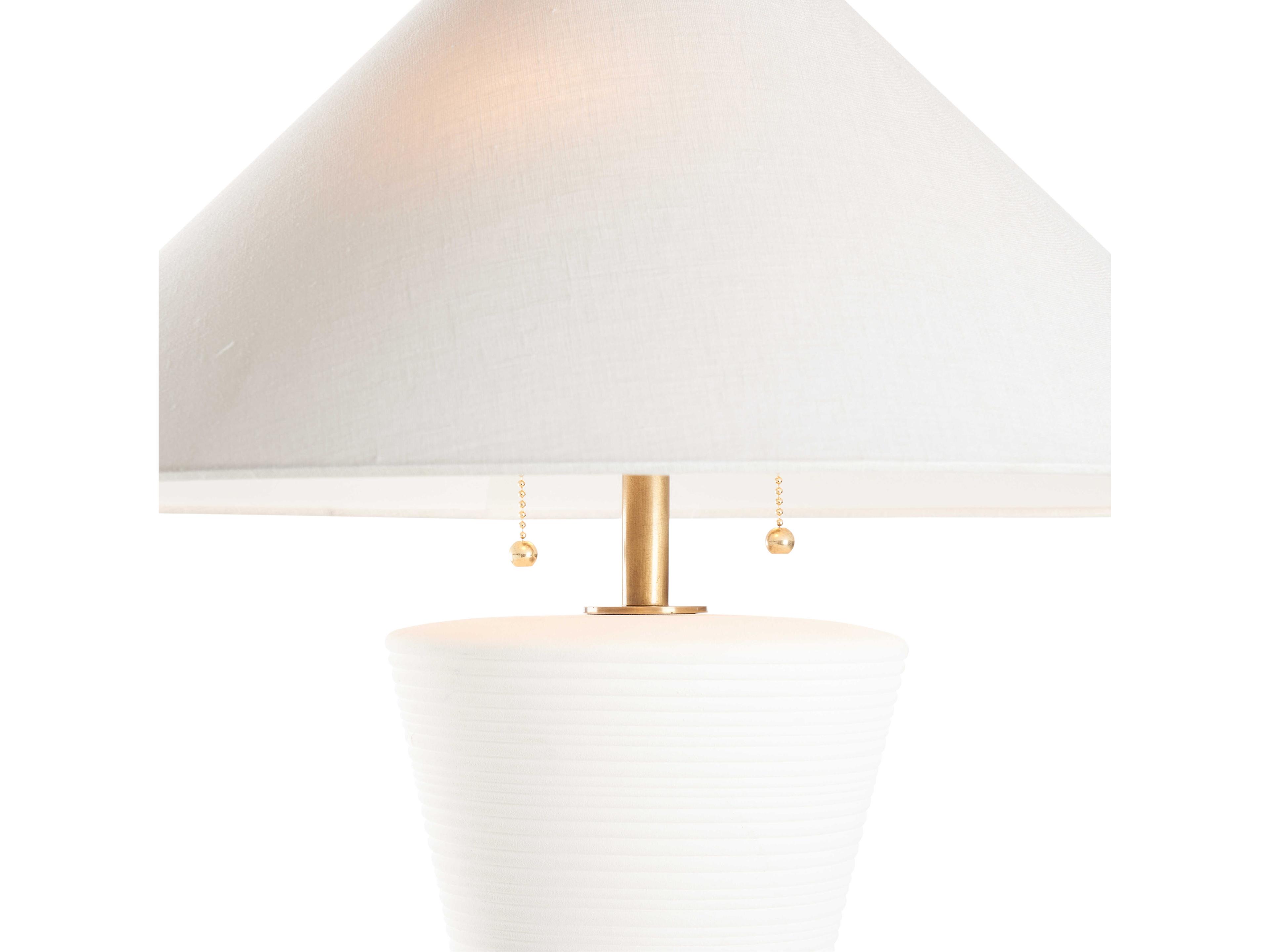 Wildwood White cream Linen Table Lamp