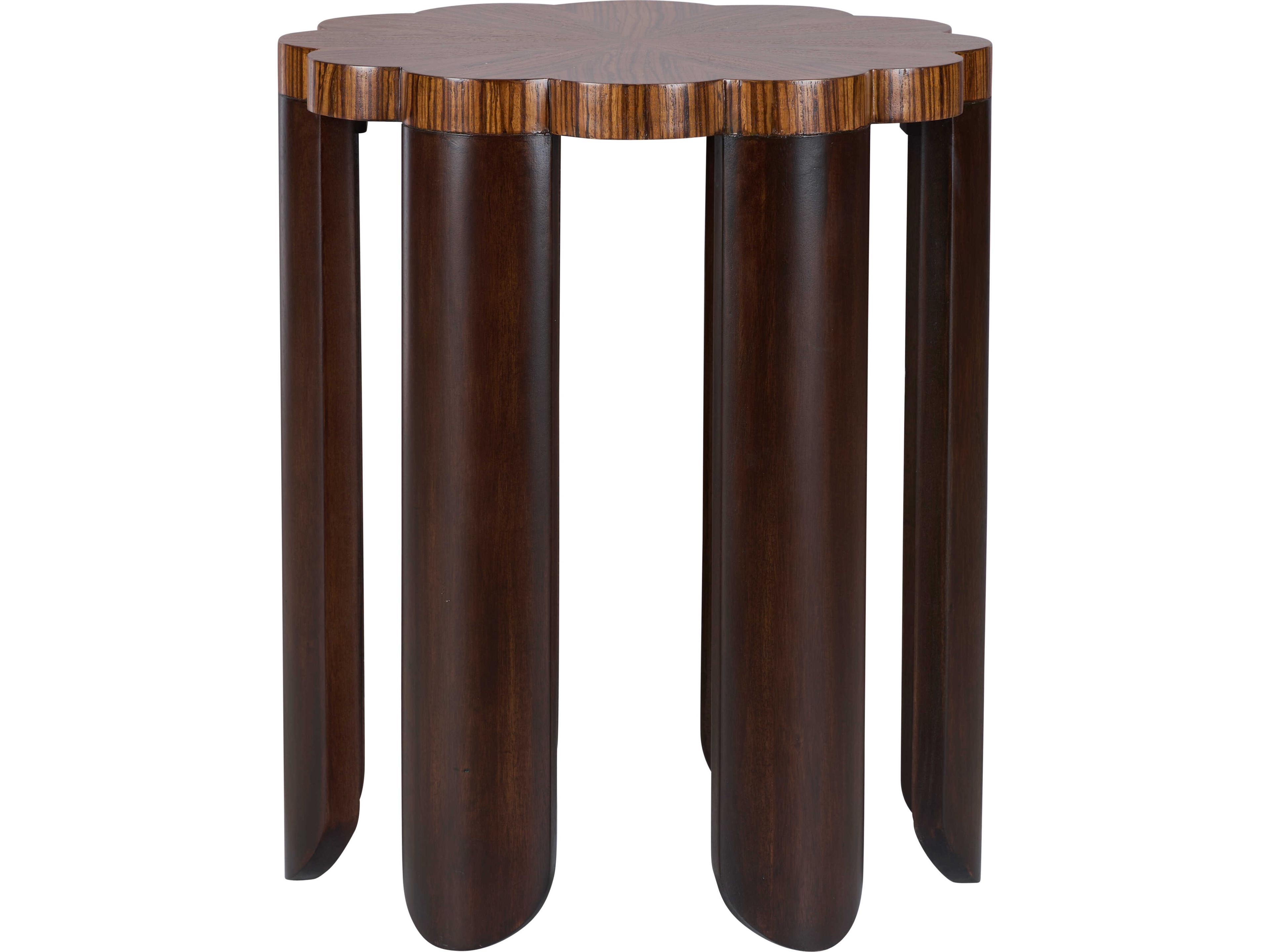 Wildwood Round Wood Brown End Table