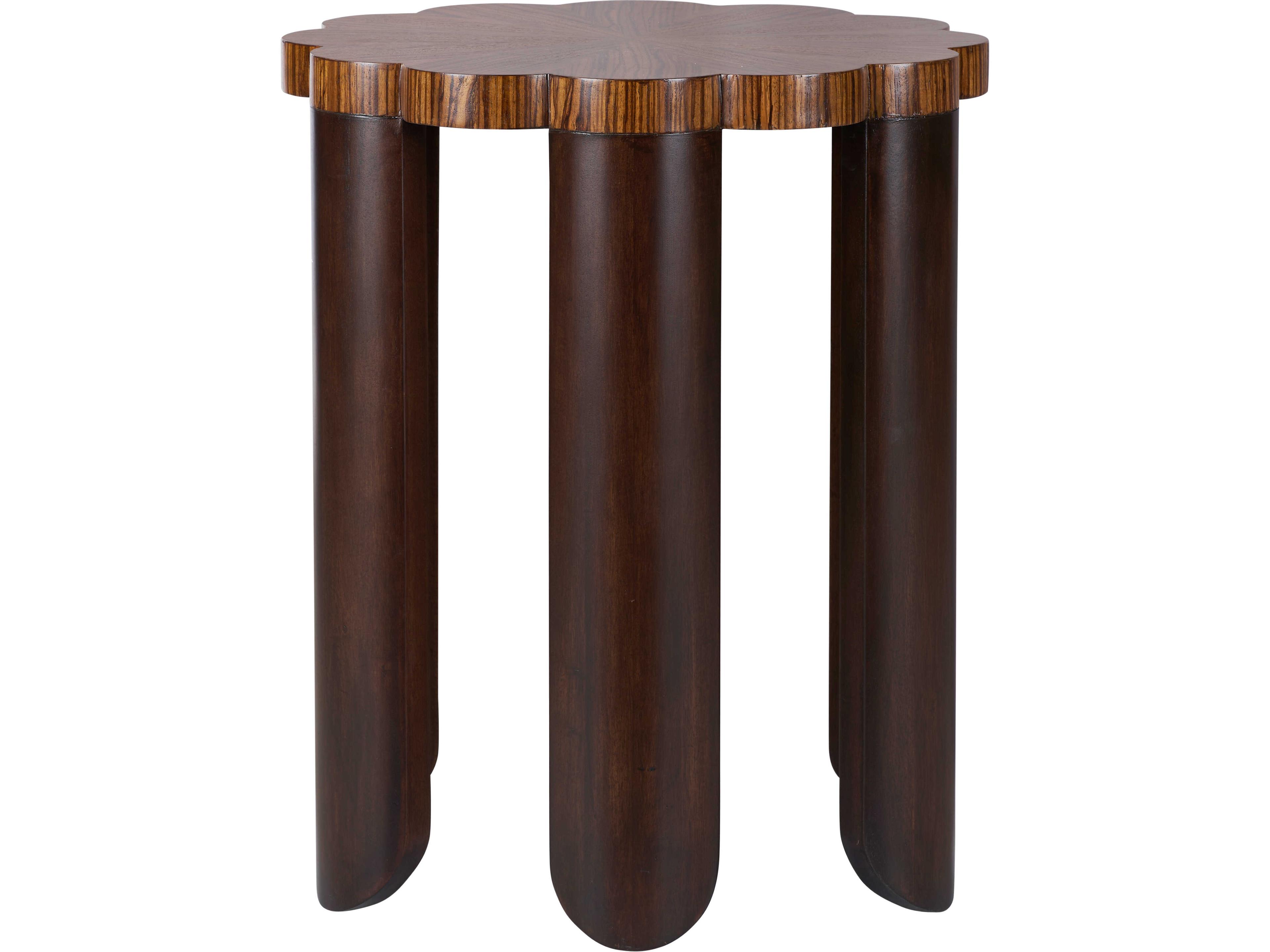 Wildwood Round Wood Brown End Table