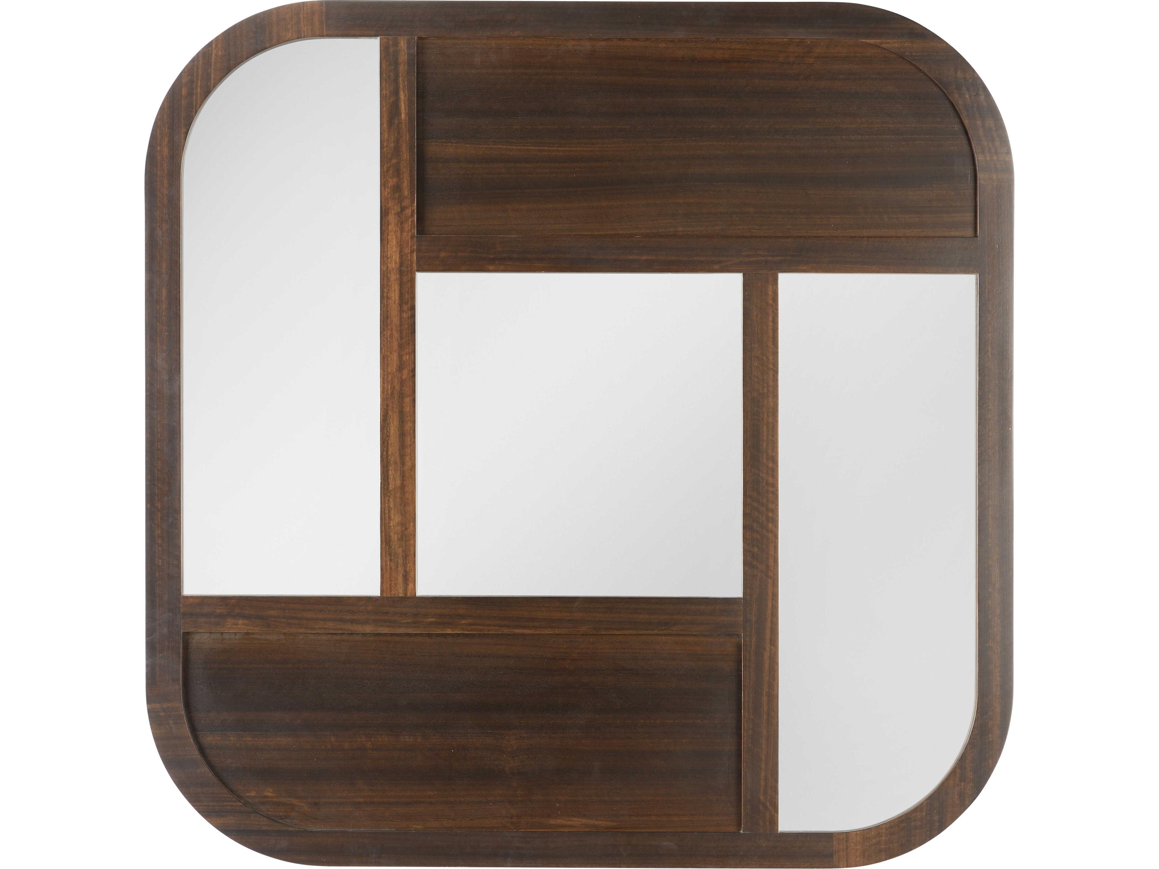 Brown Wall Mirror Square