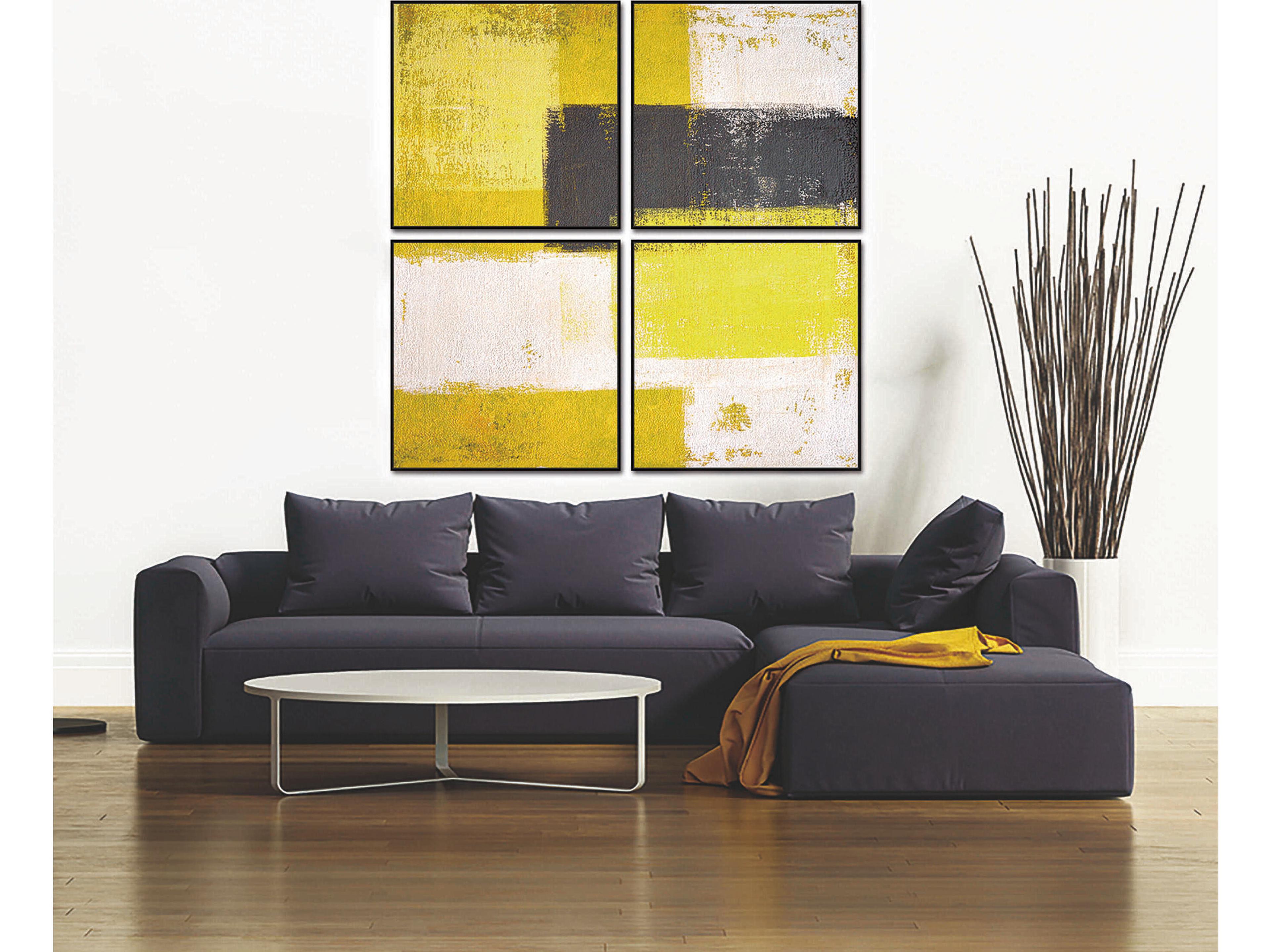 Whiteline Modern Living Amarillo 4-Piece Canvas Wall Art