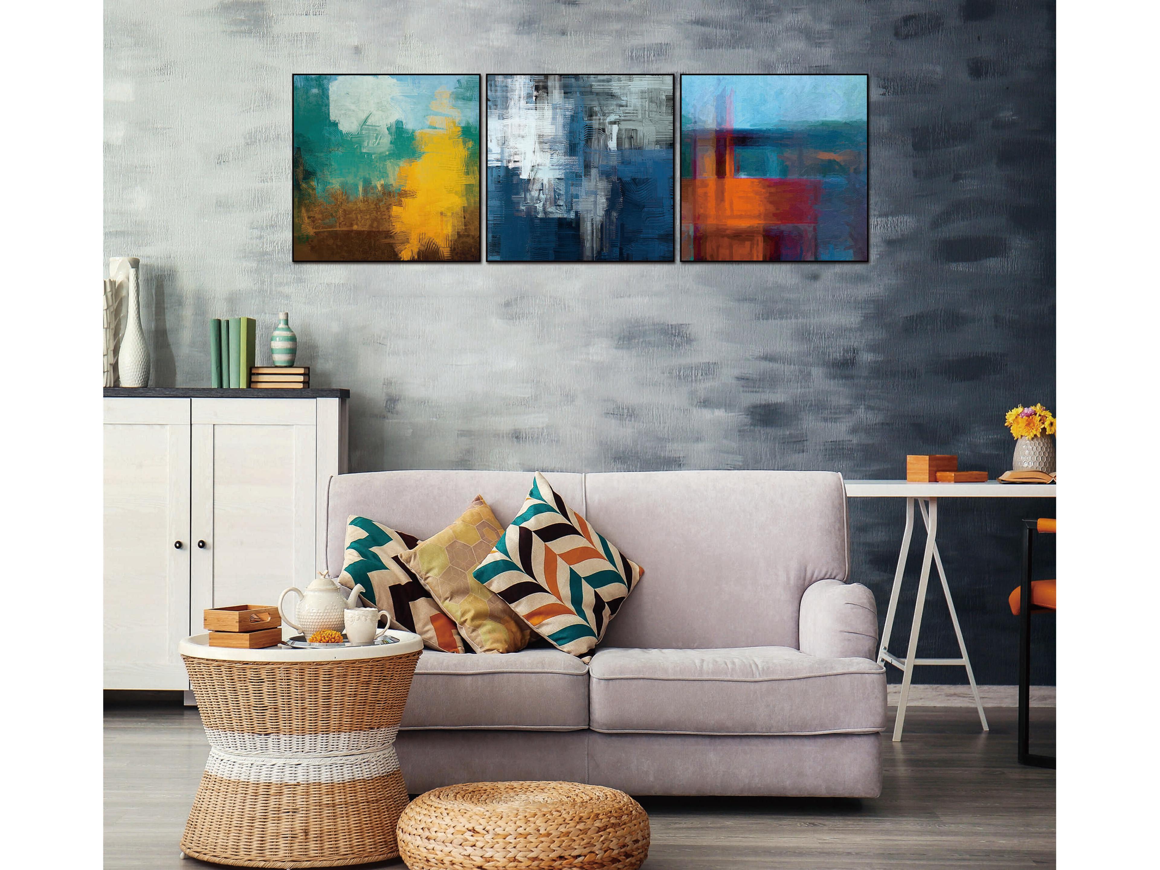 Whiteline Modern Living Terra 3-Piece Canvas Wall Art