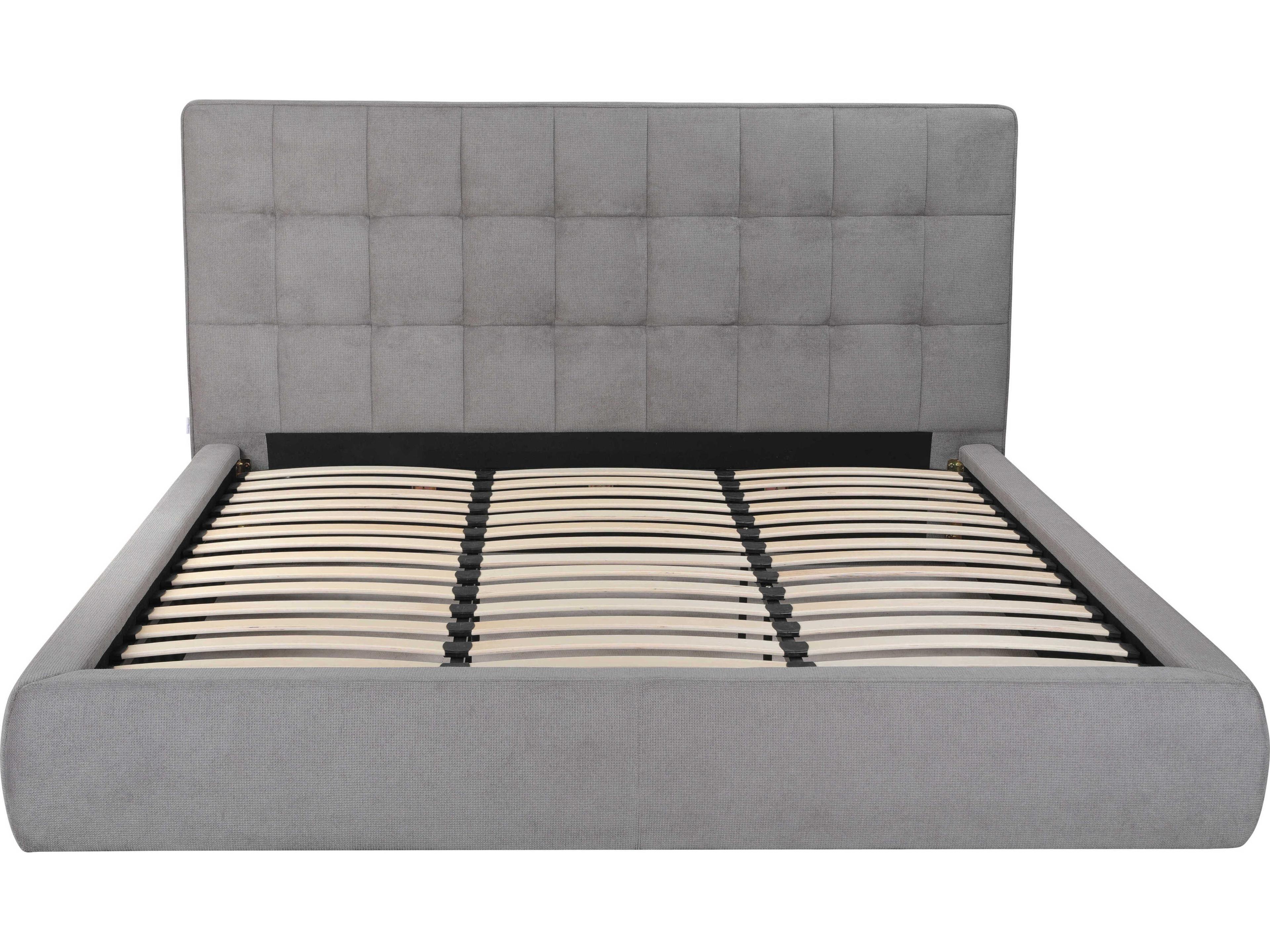Whiteline Modern Living Dexter Grey Upholstered King Platform Bed