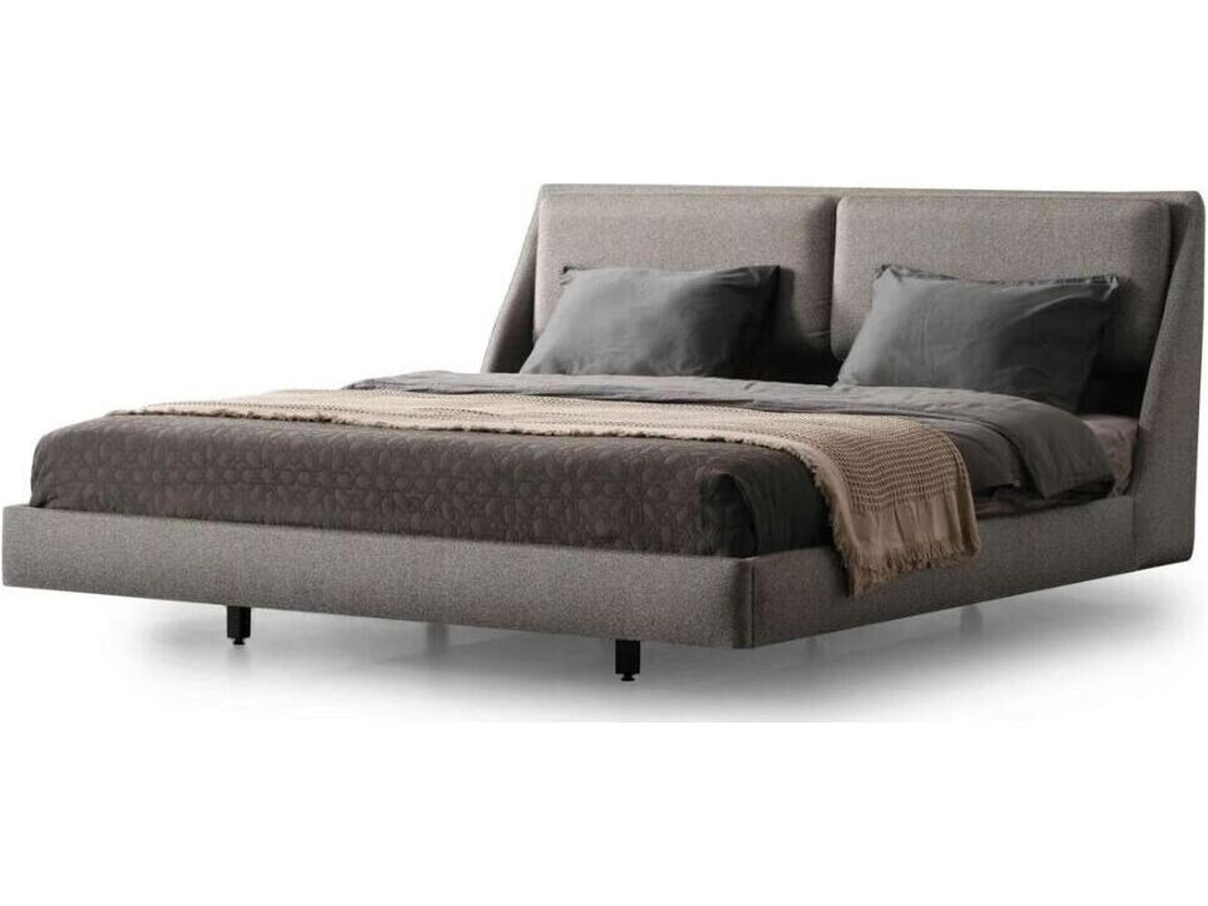 Whiteline Modern Living Raphael Gray Upholstered King Platform Bed