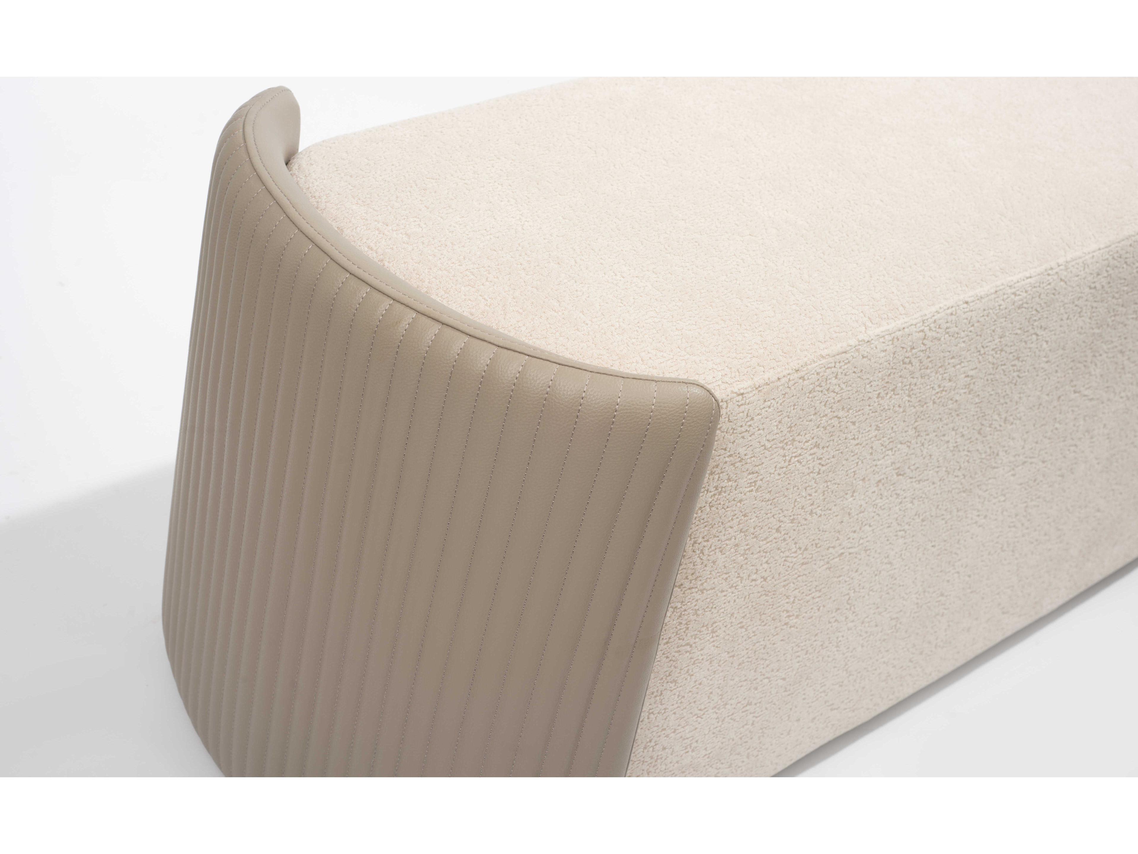 Whiteline Modern Living Hug Taupe Beige Upholstered Accent Bench
