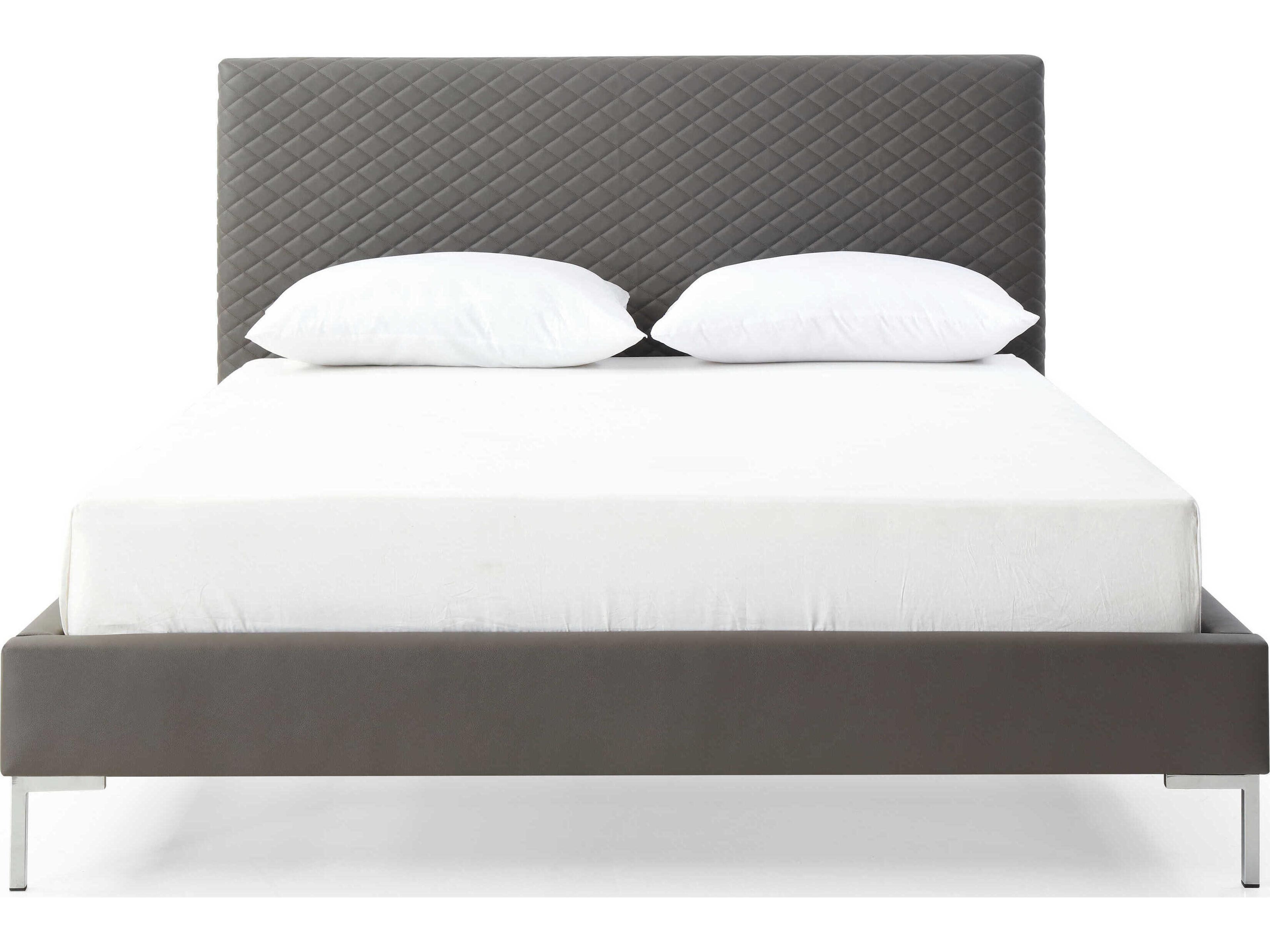 Whiteline Modern Living Liz Dark Grey Silver Queen Platform Bed