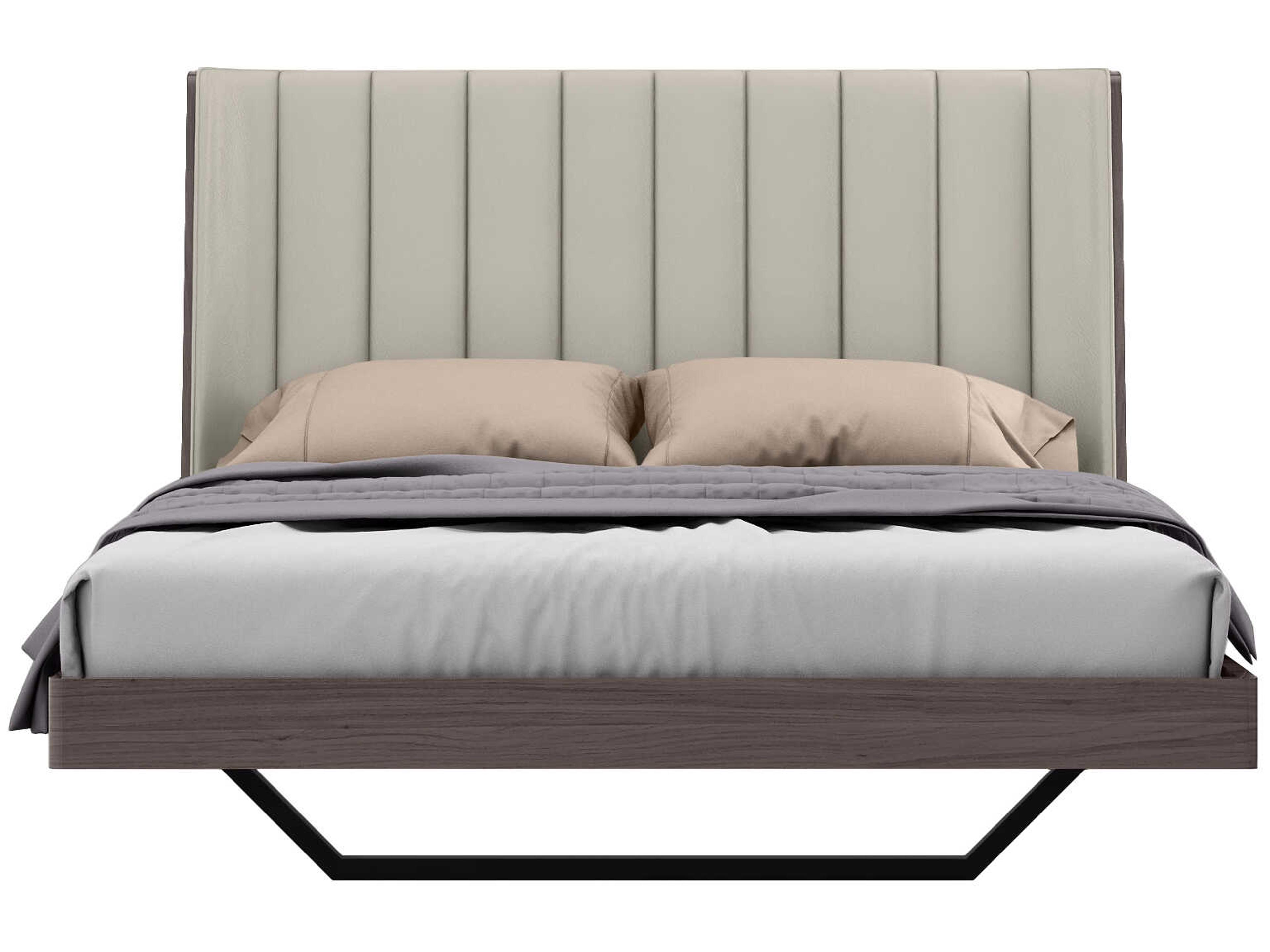 Whiteline Modern Living Berlin Chestnut Light Grey Queen Platform Bed