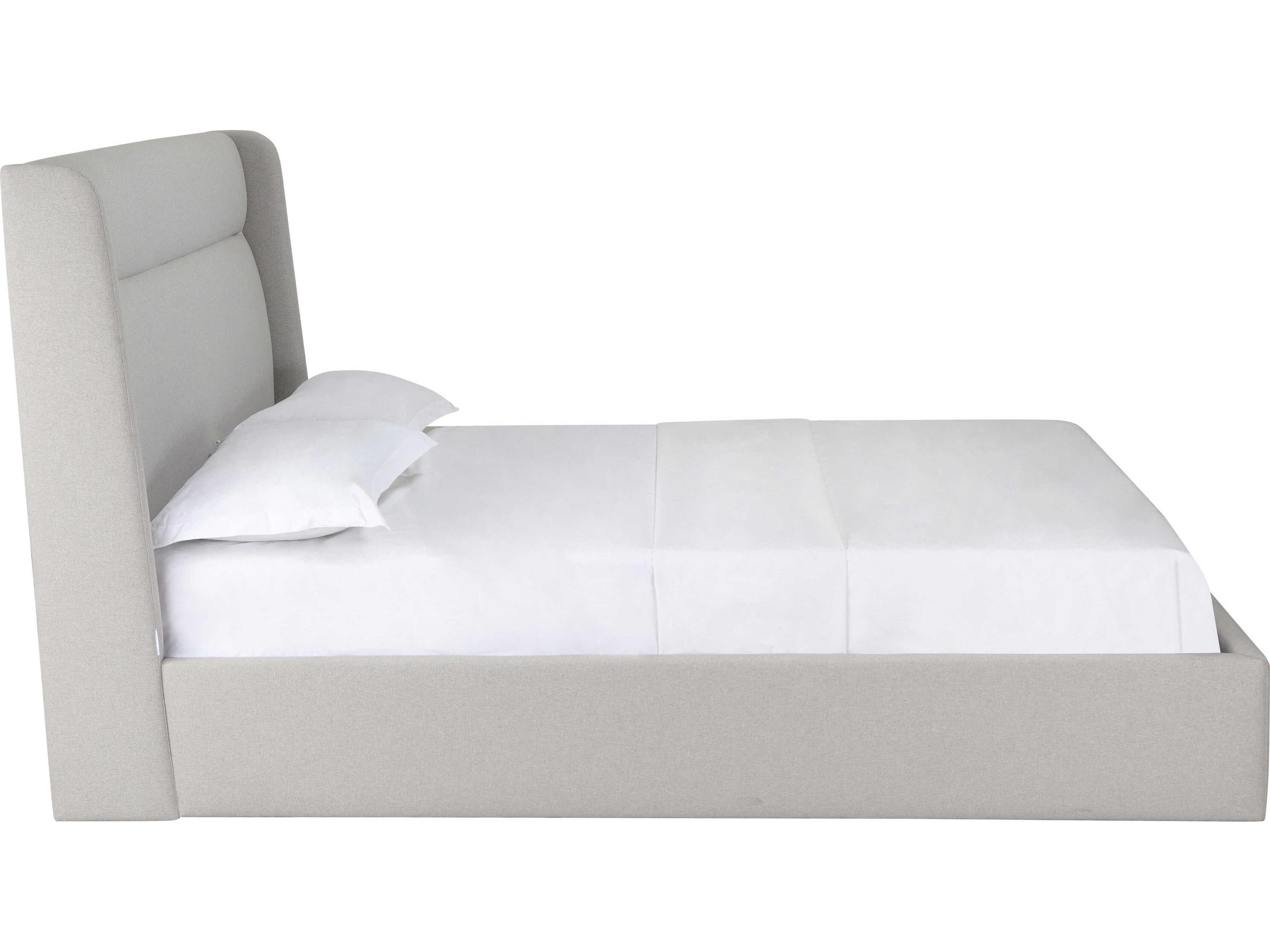 Whiteline Modern Living Tokyo Light Grey Upholstered Queen Platform Bed