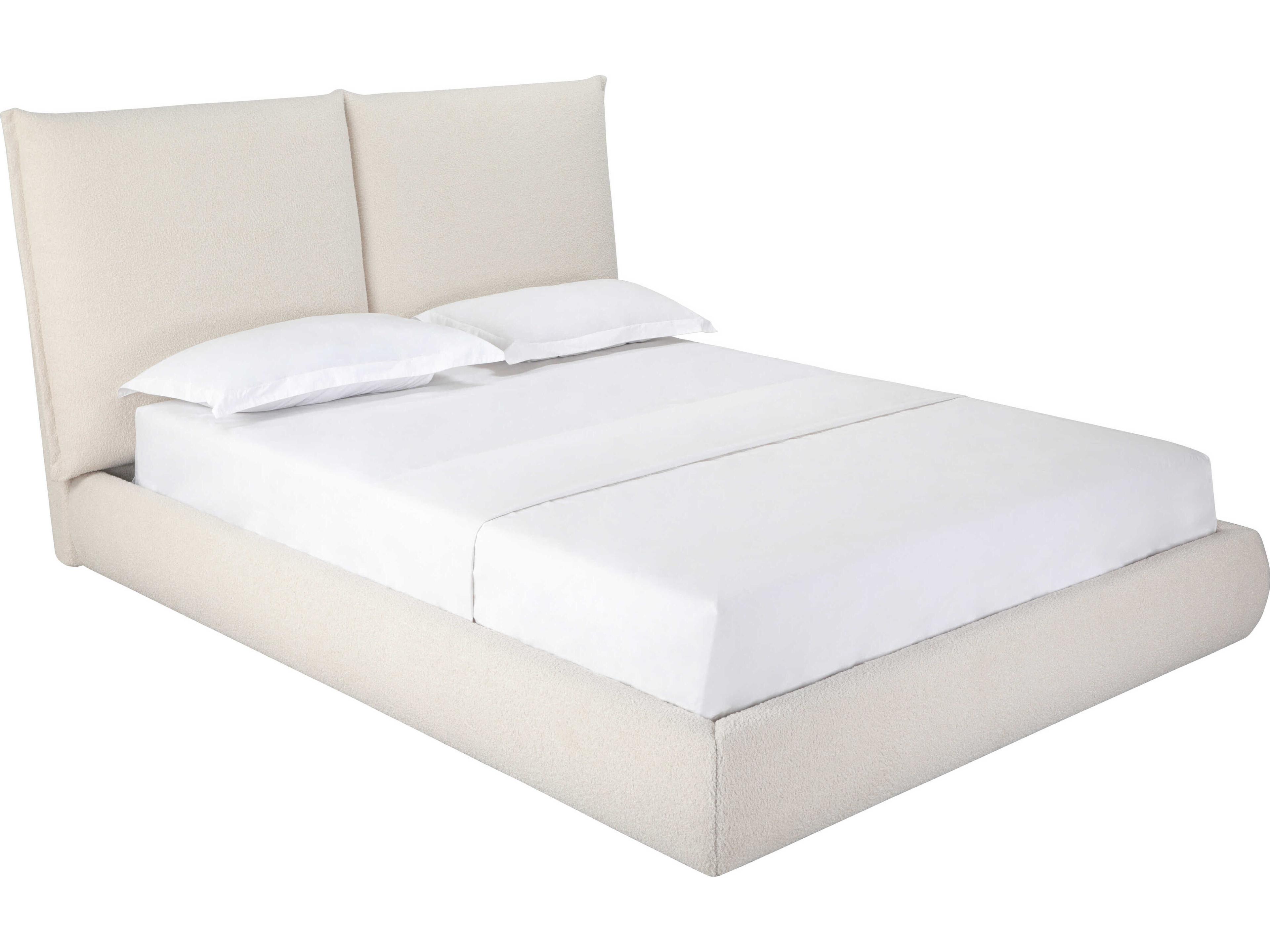 Eric Beige Upholstered Queen Platform Bed