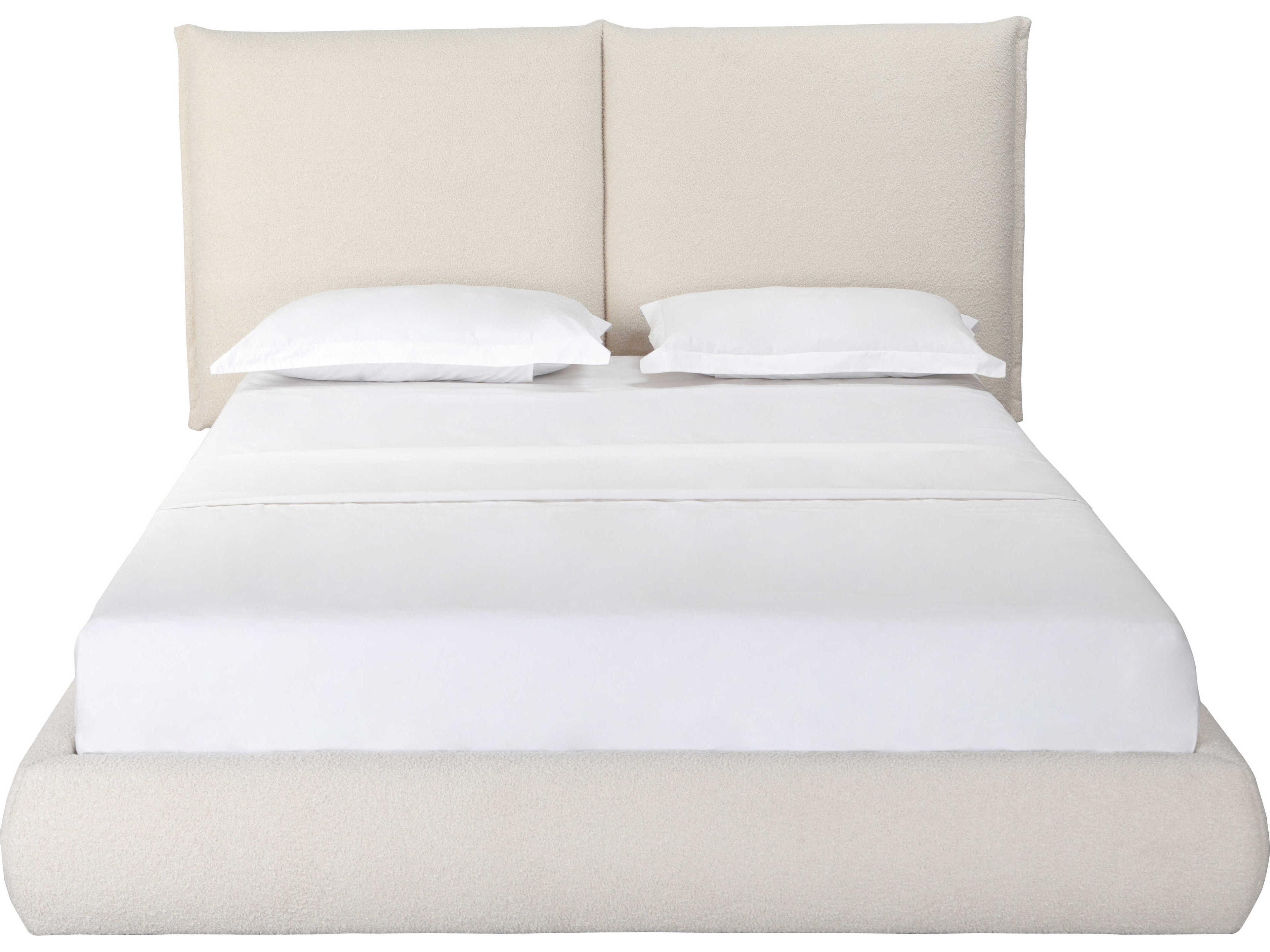 Whiteline Modern Living Eric Beige Upholstered Queen Platform Bed