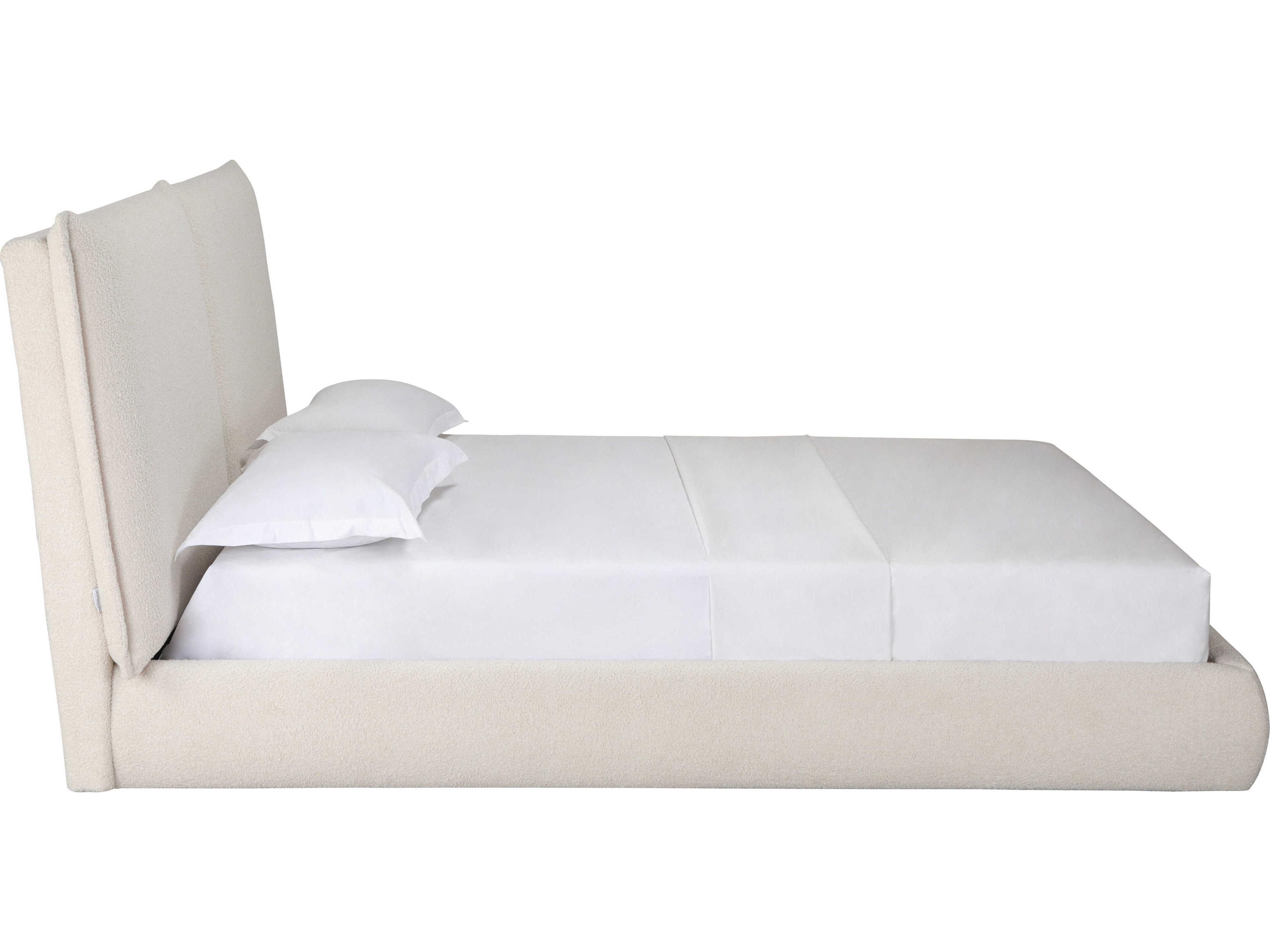 Whiteline Modern Living Eric Beige Upholstered Queen Platform Bed