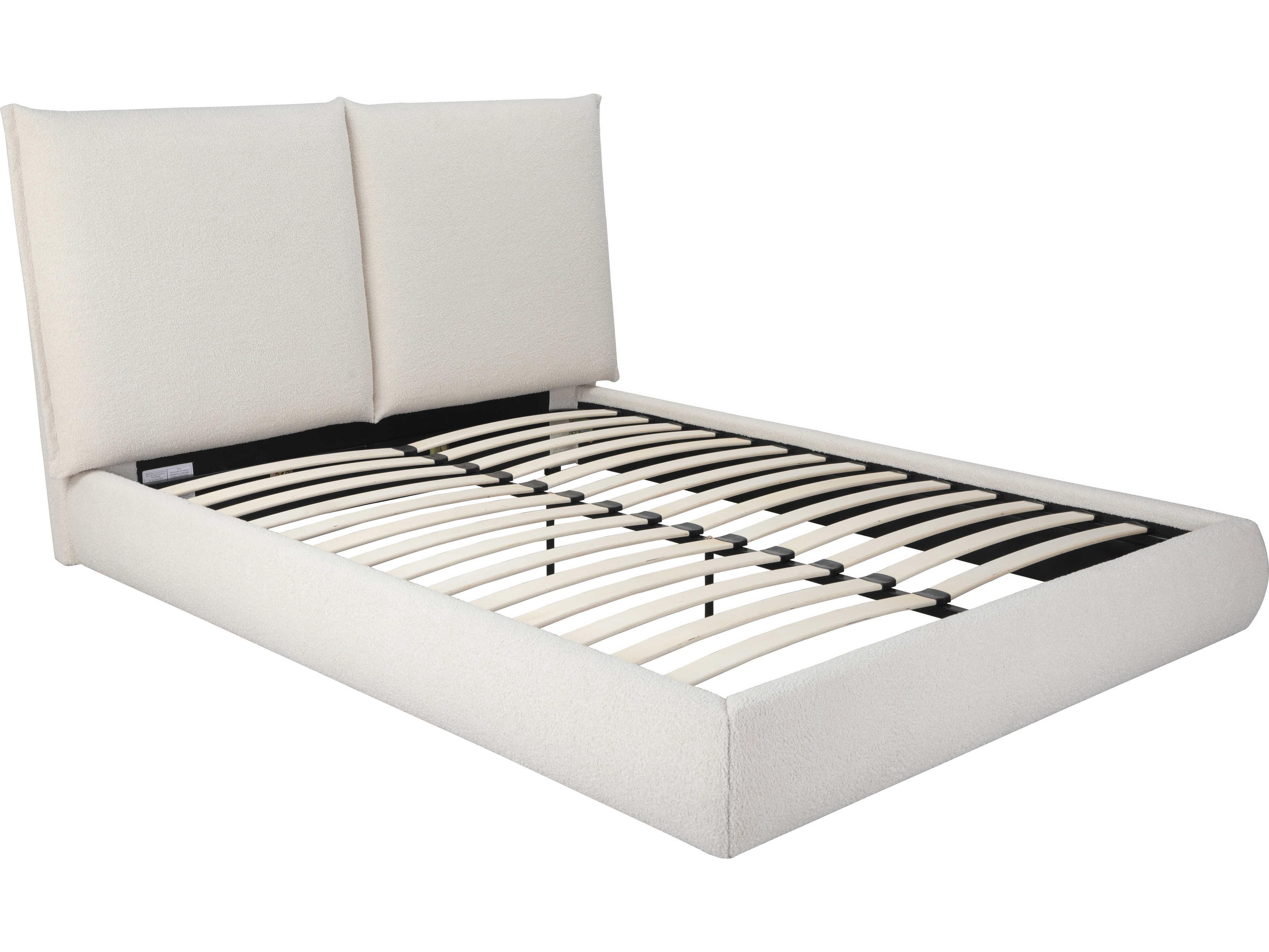 Whiteline Modern Living Eric Beige Upholstered Queen Platform Bed