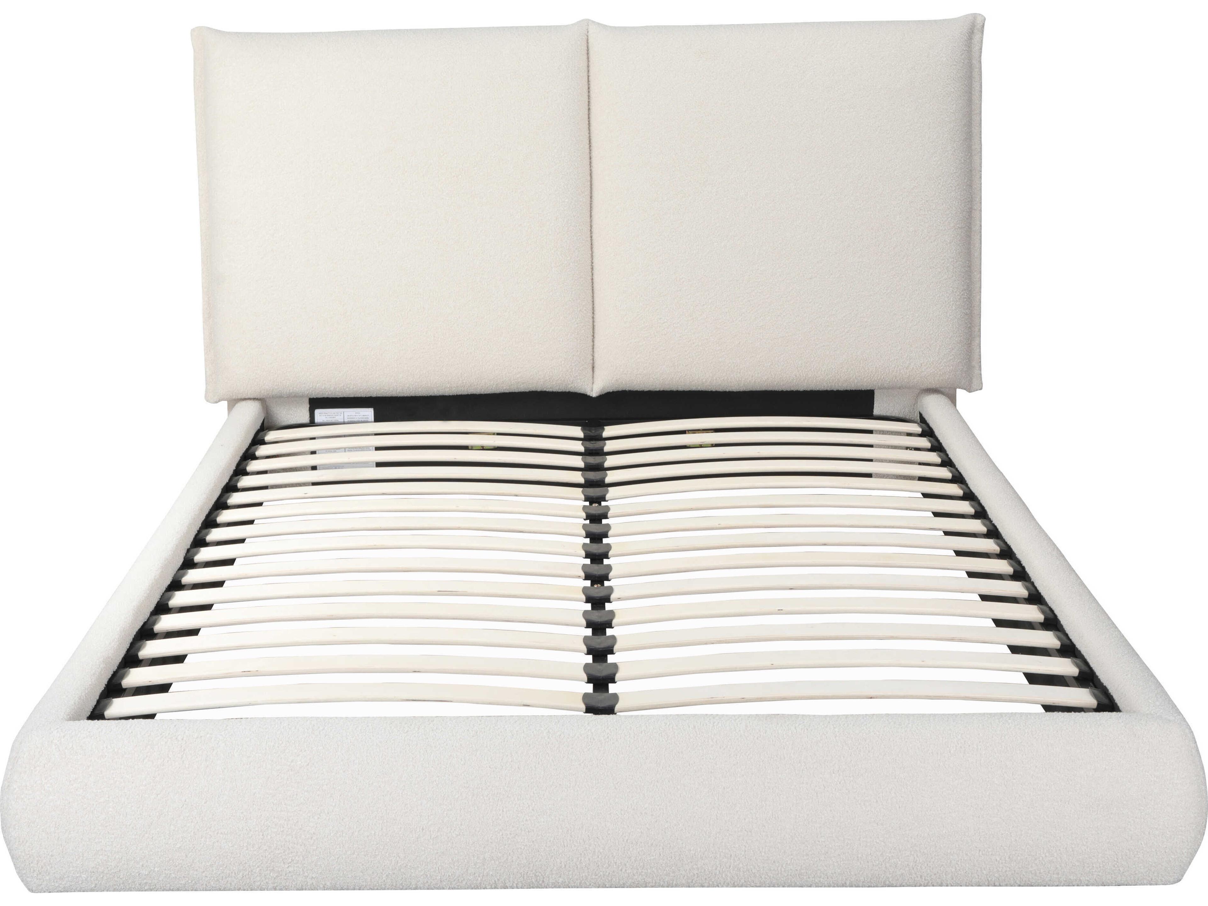Whiteline Modern Living Eric Beige Upholstered Queen Platform Bed