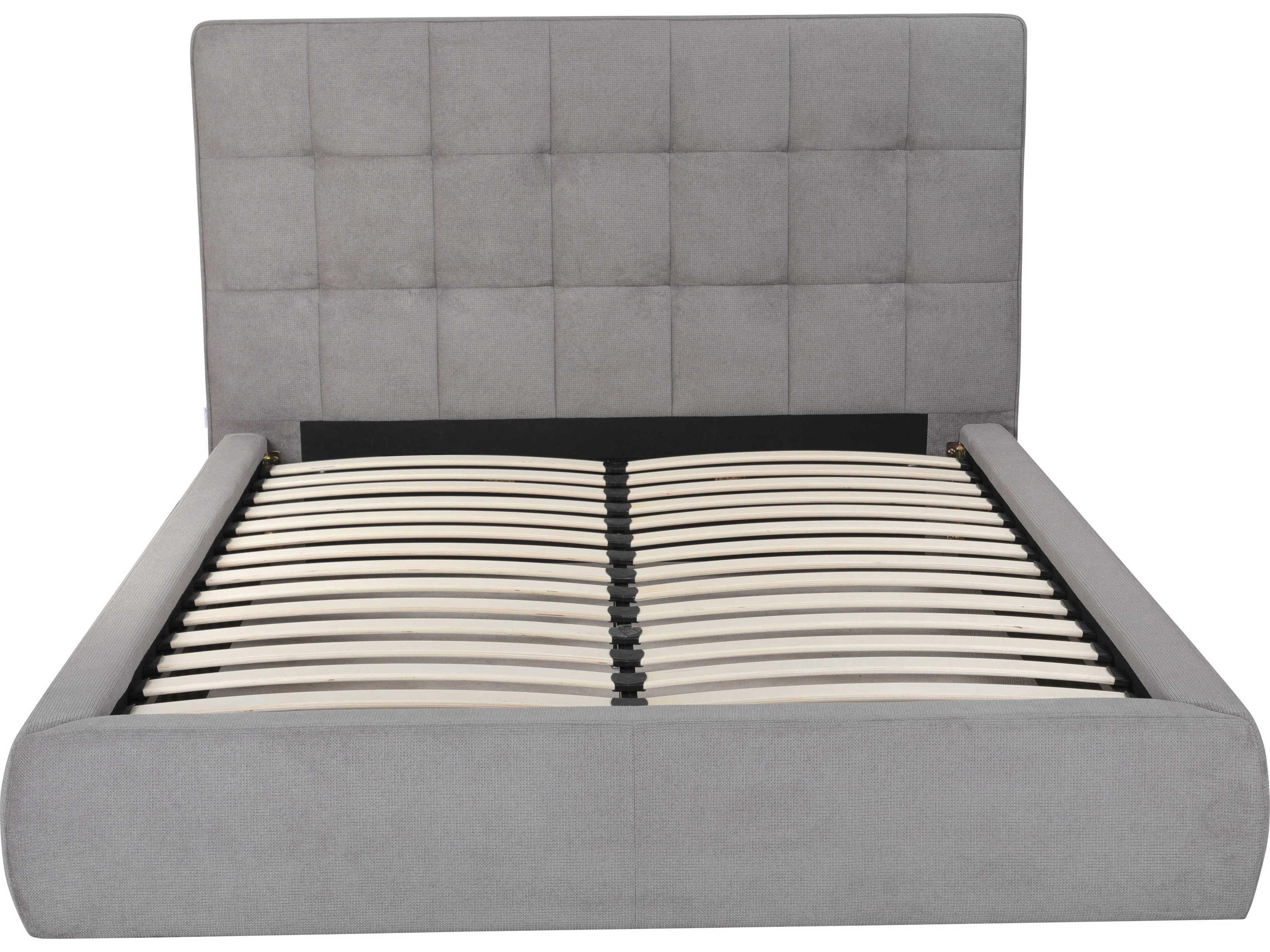 Whiteline Modern Living Dexter Grey Upholstered Queen Platform Bed