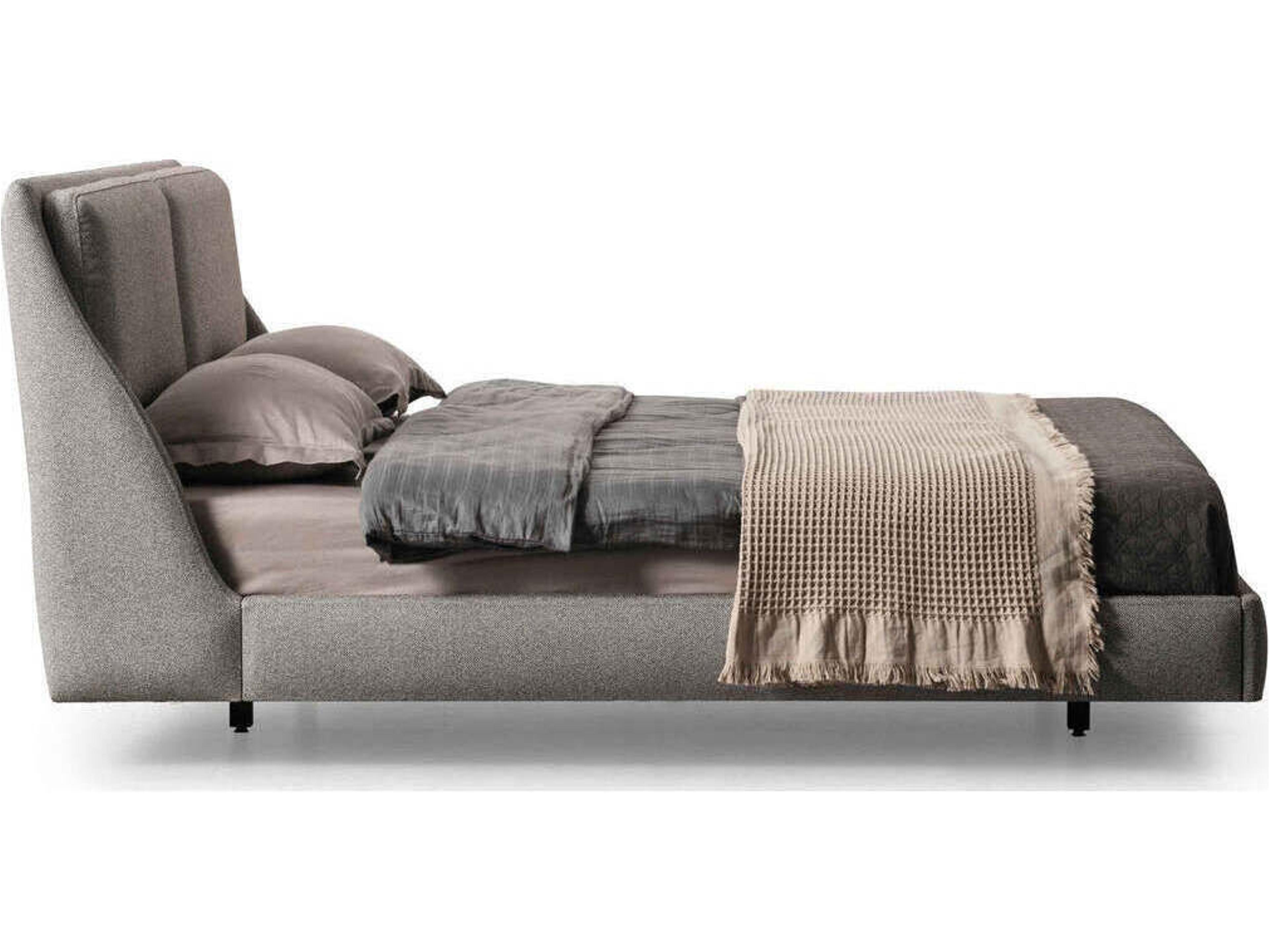 Whiteline Modern Living Raphael Gray Upholstered Queen Platform Bed