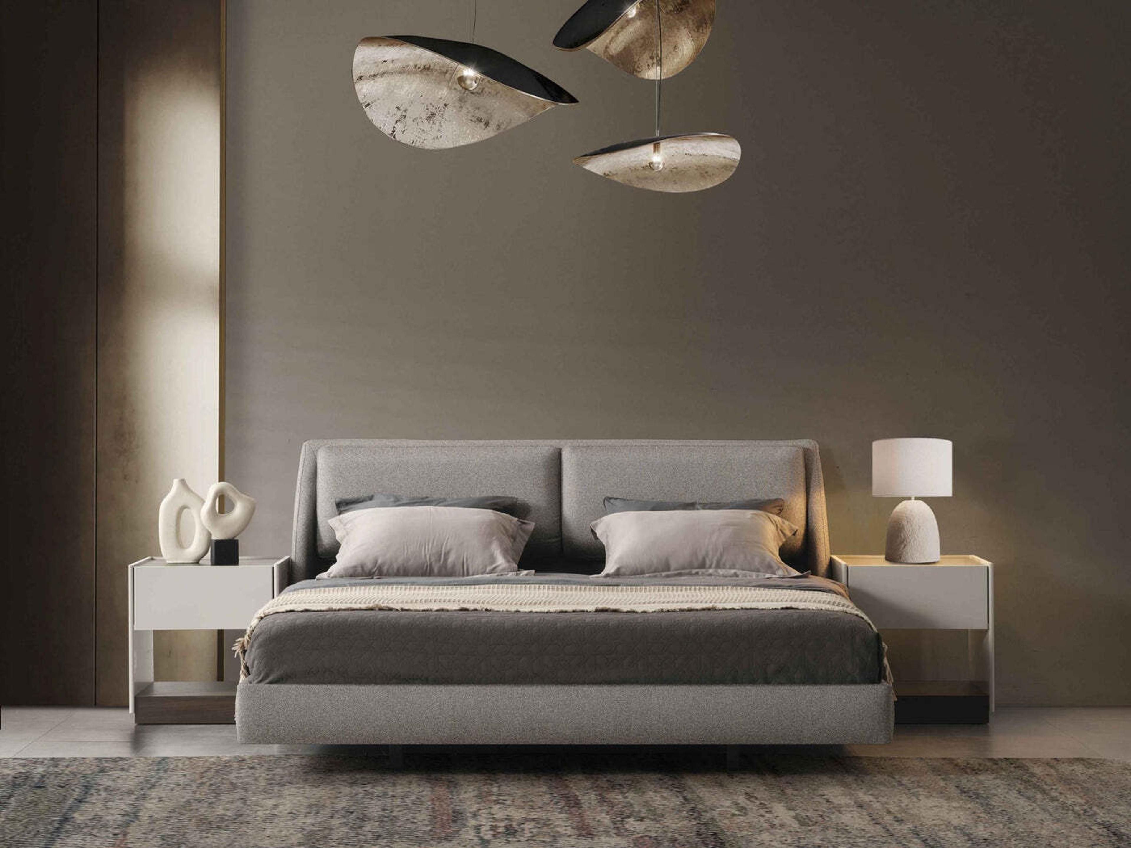 Whiteline Modern Living Raphael Gray Upholstered Queen Platform Bed