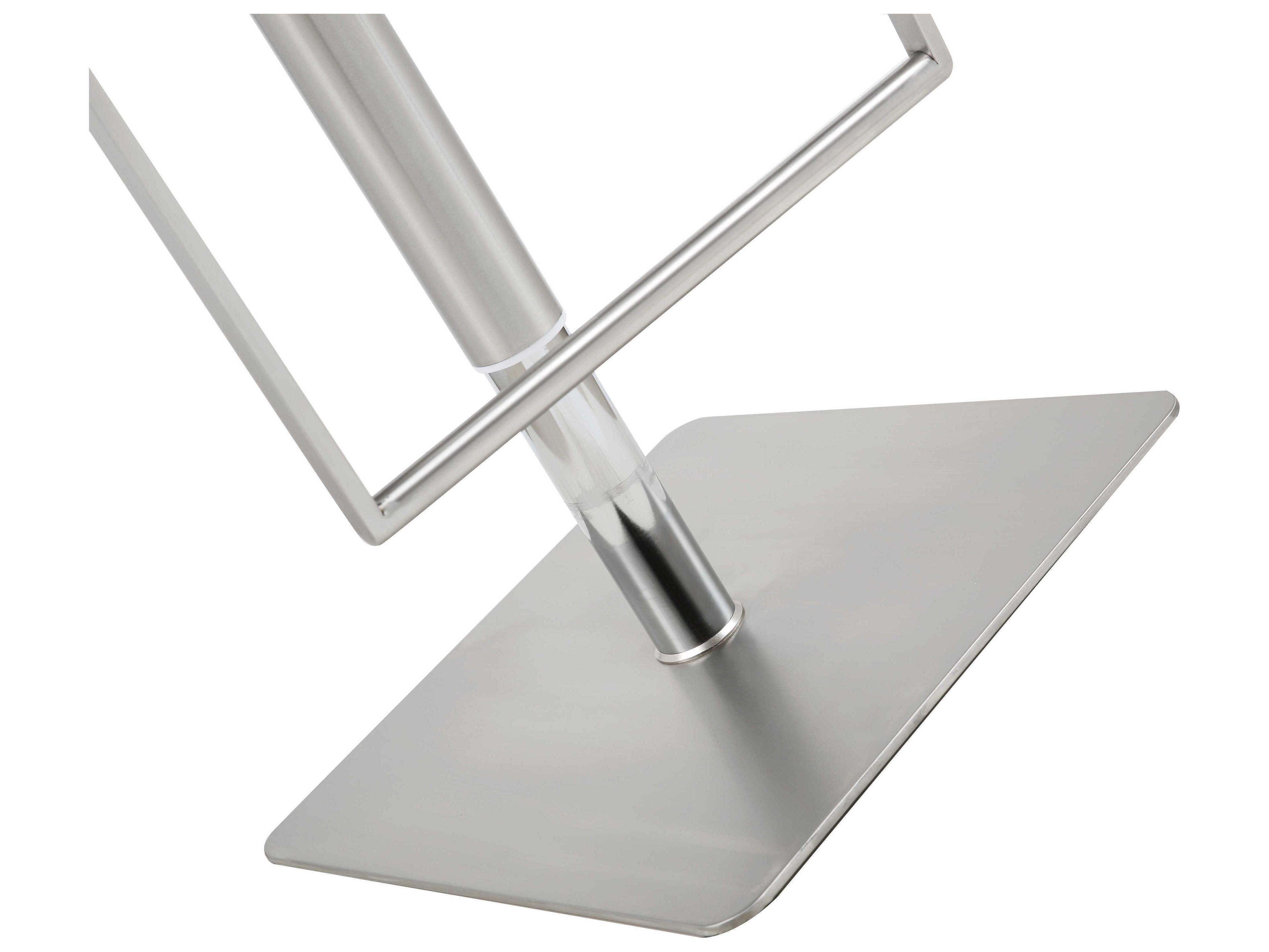 Whiteline Modern Living Clay White Faux Leather Adjustable Bar Stool