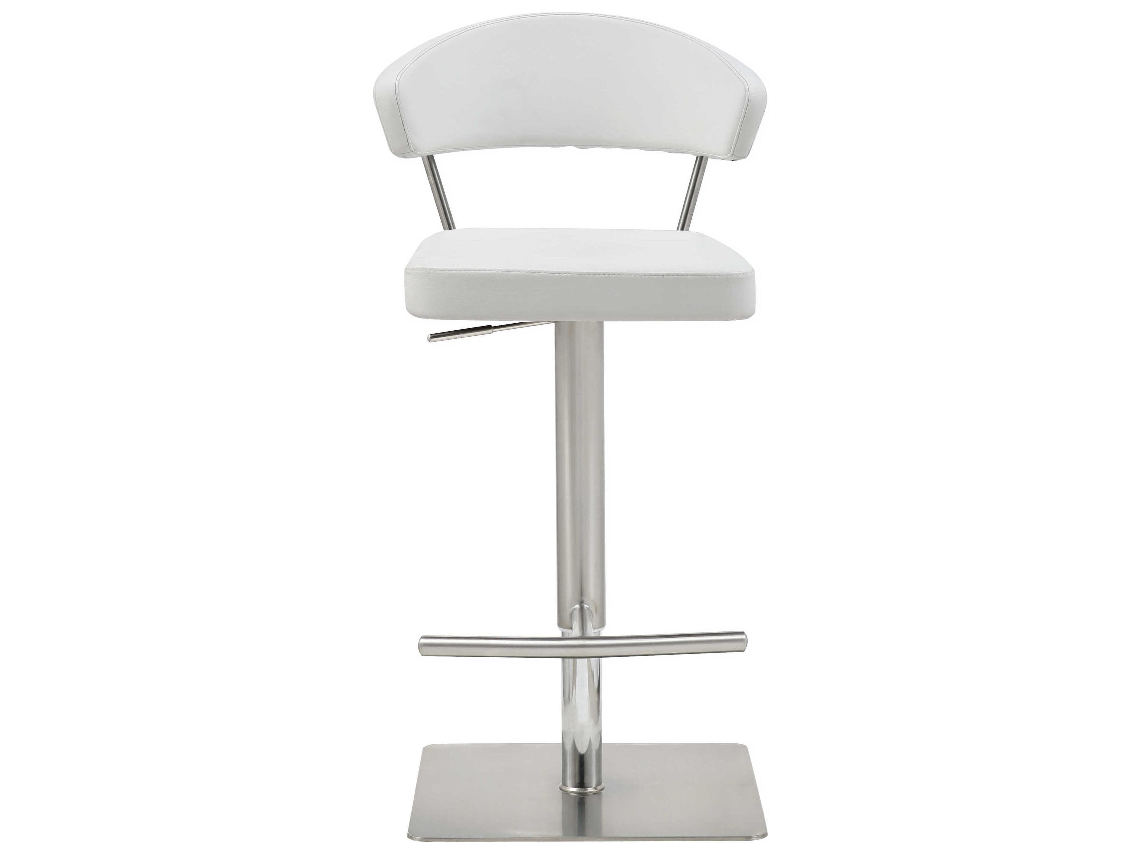Whiteline Modern Living Maureen White Faux Leather Adjustable Bar Stool