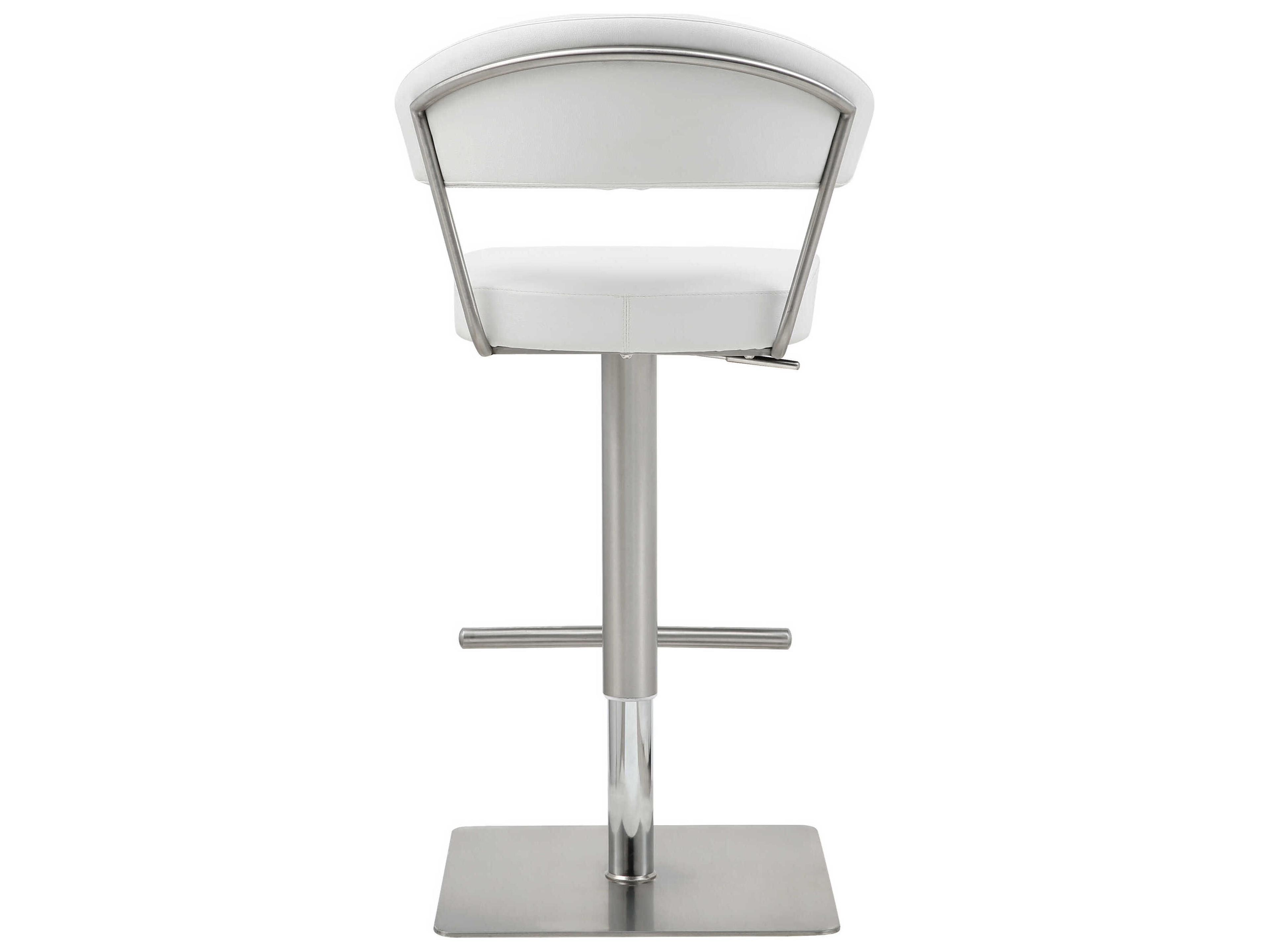 Whiteline Modern Living Maureen White Faux Leather Adjustable Bar Stool