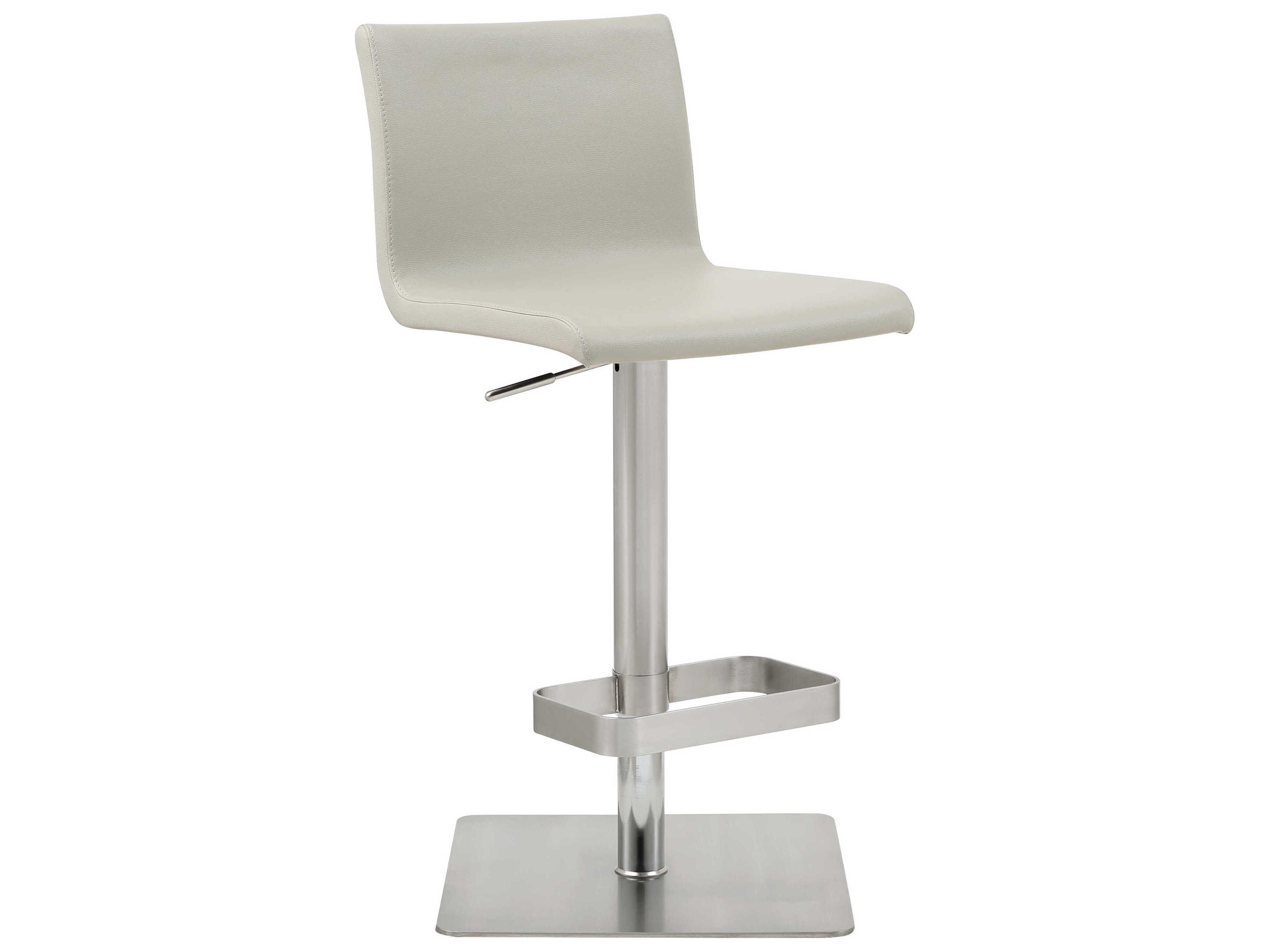 Watson Light Grey Faux Leather Adjustable Bar Stool