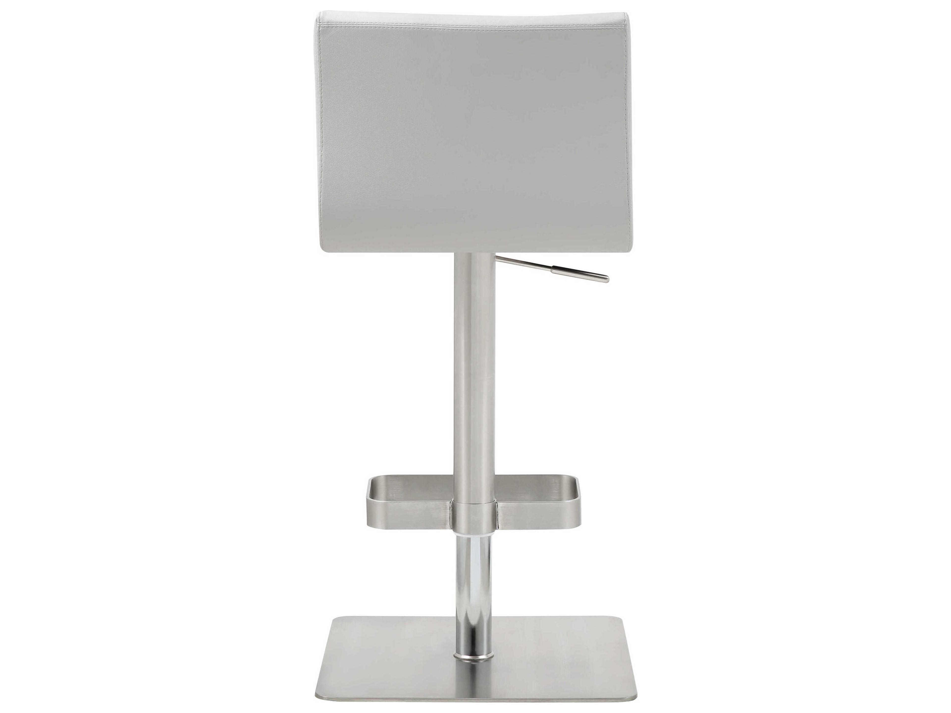 Whiteline Modern Living Watson White Faux Leather Adjustable Bar Stool
