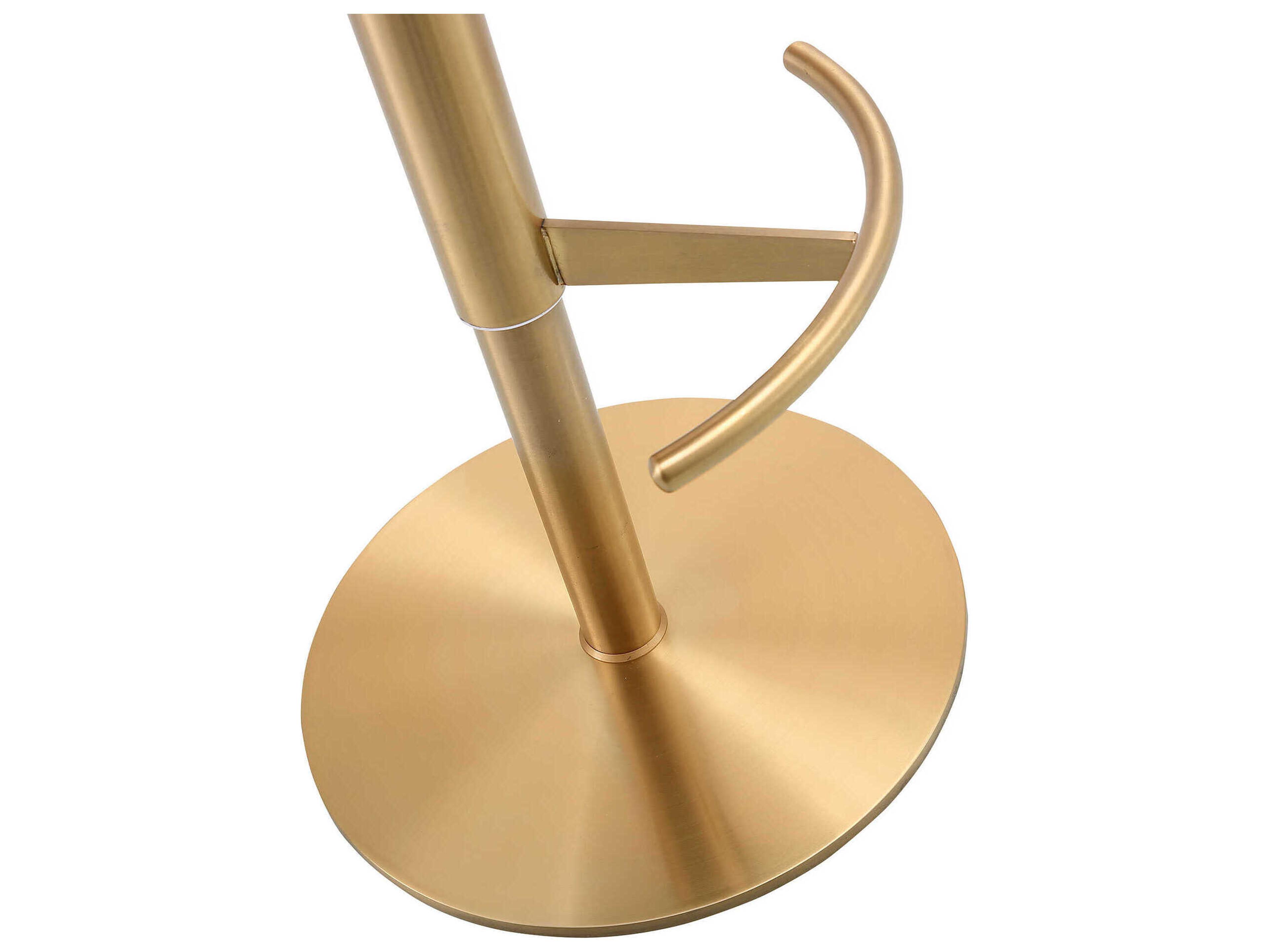 Whiteline Modern Living Carter Green Gold Upholstered Adjustable Bar Stool