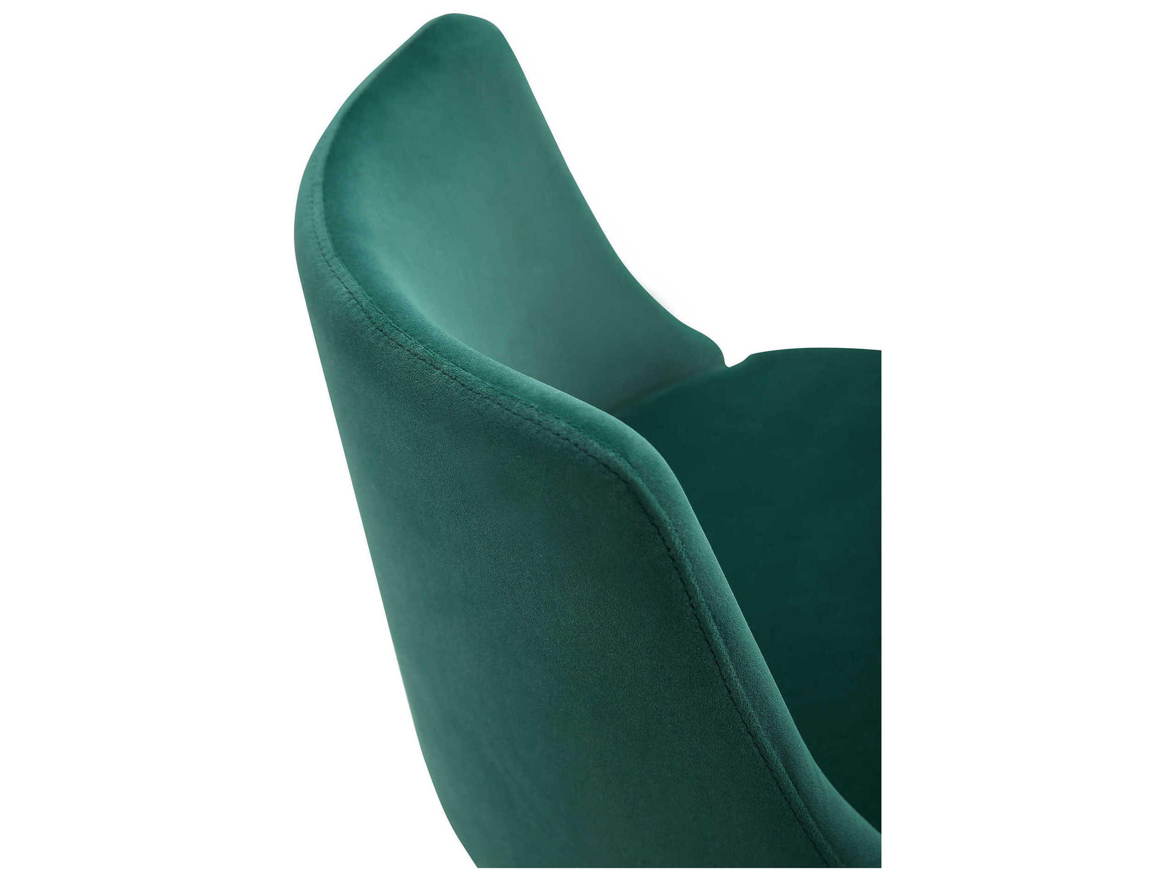 Whiteline Modern Living Carter Green Gold Upholstered Adjustable Bar Stool