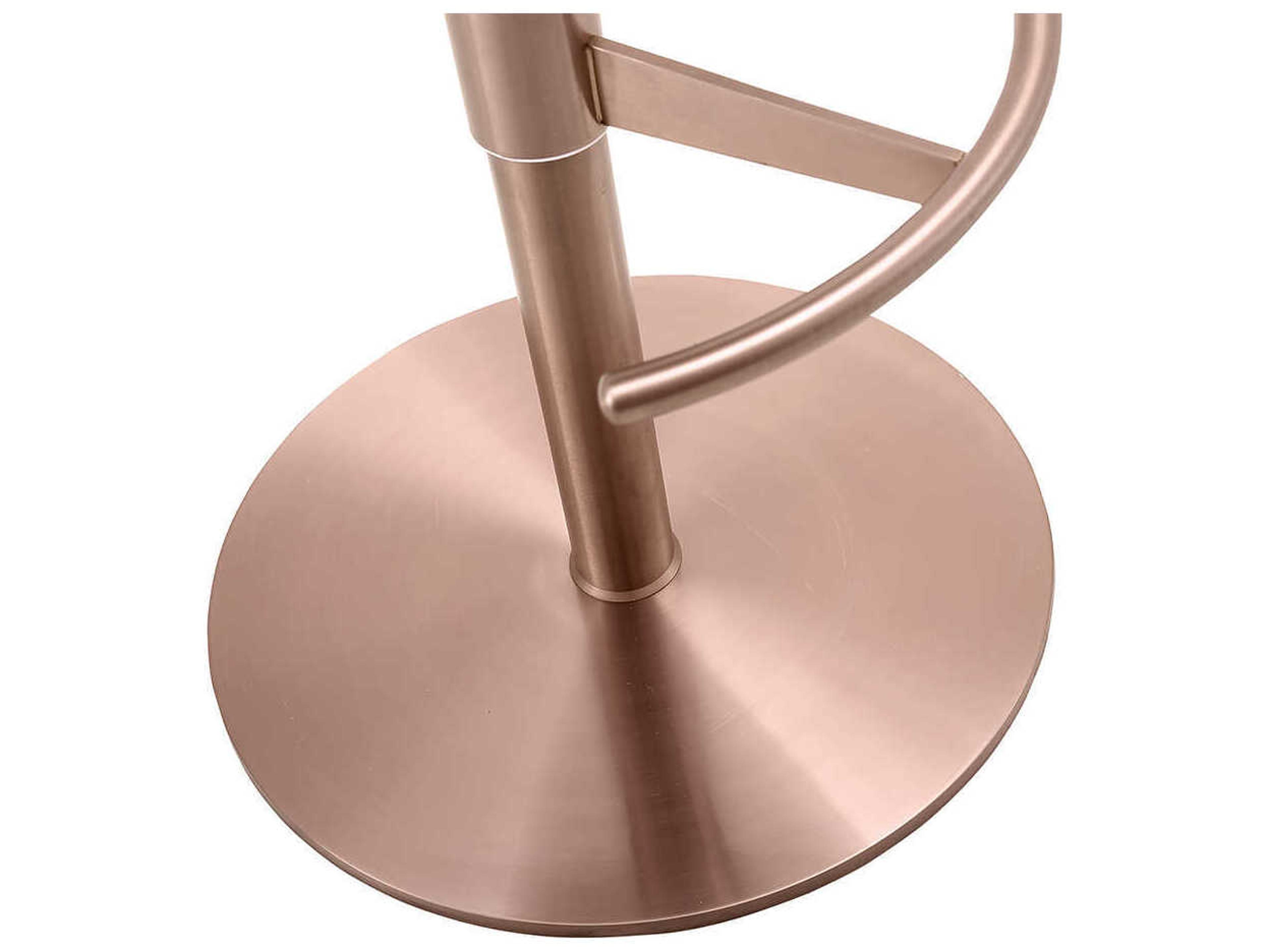 Whiteline Modern Living Carter Blue Gold Upholstered Adjustable Bar Stool