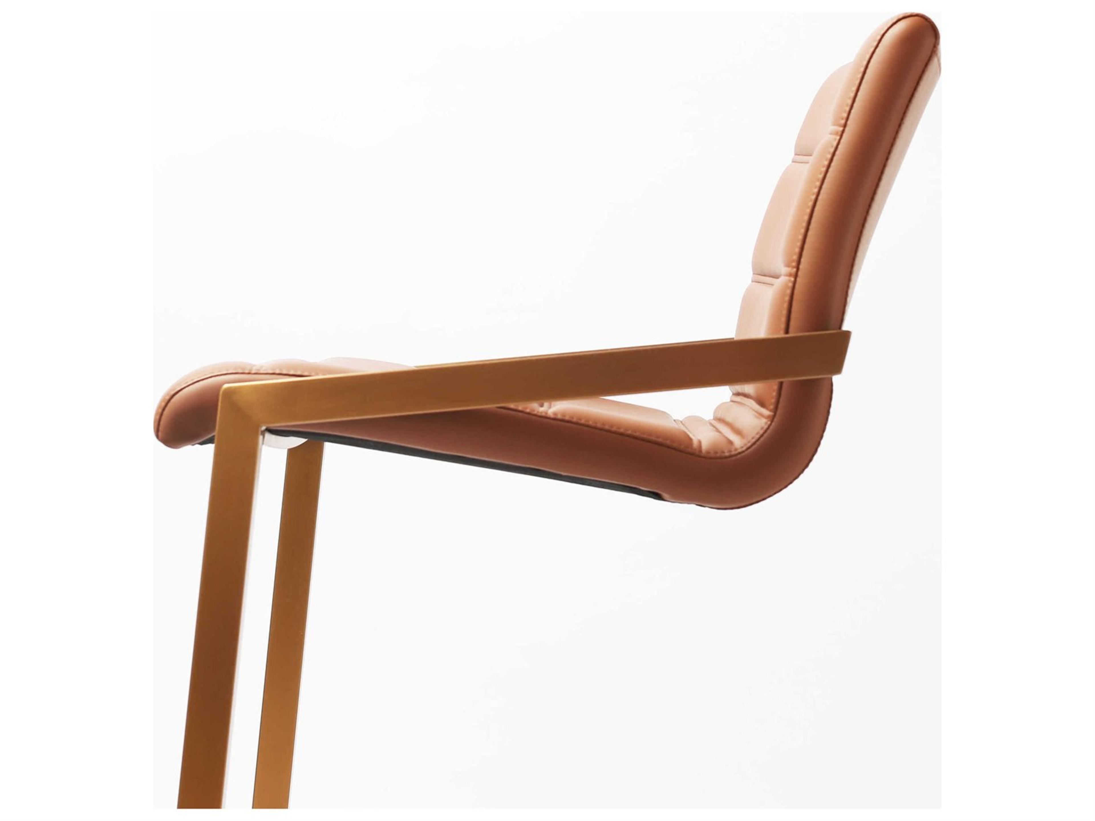 Whiteline Modern Living Mattia Brown Faux Leather Counter Stool Set of 2