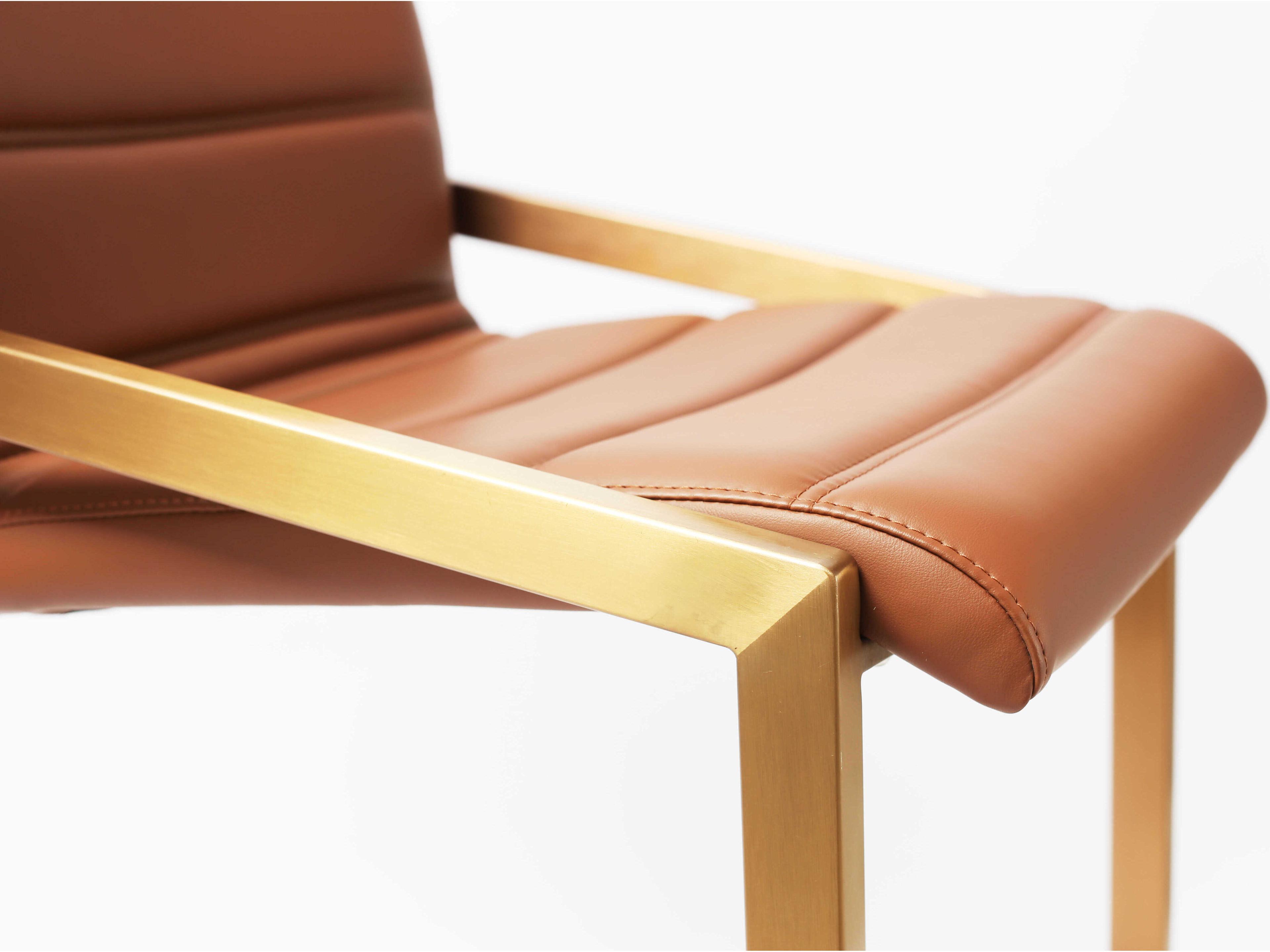 Whiteline Modern Living Mattia Brown Faux Leather Counter Stool Set of 2