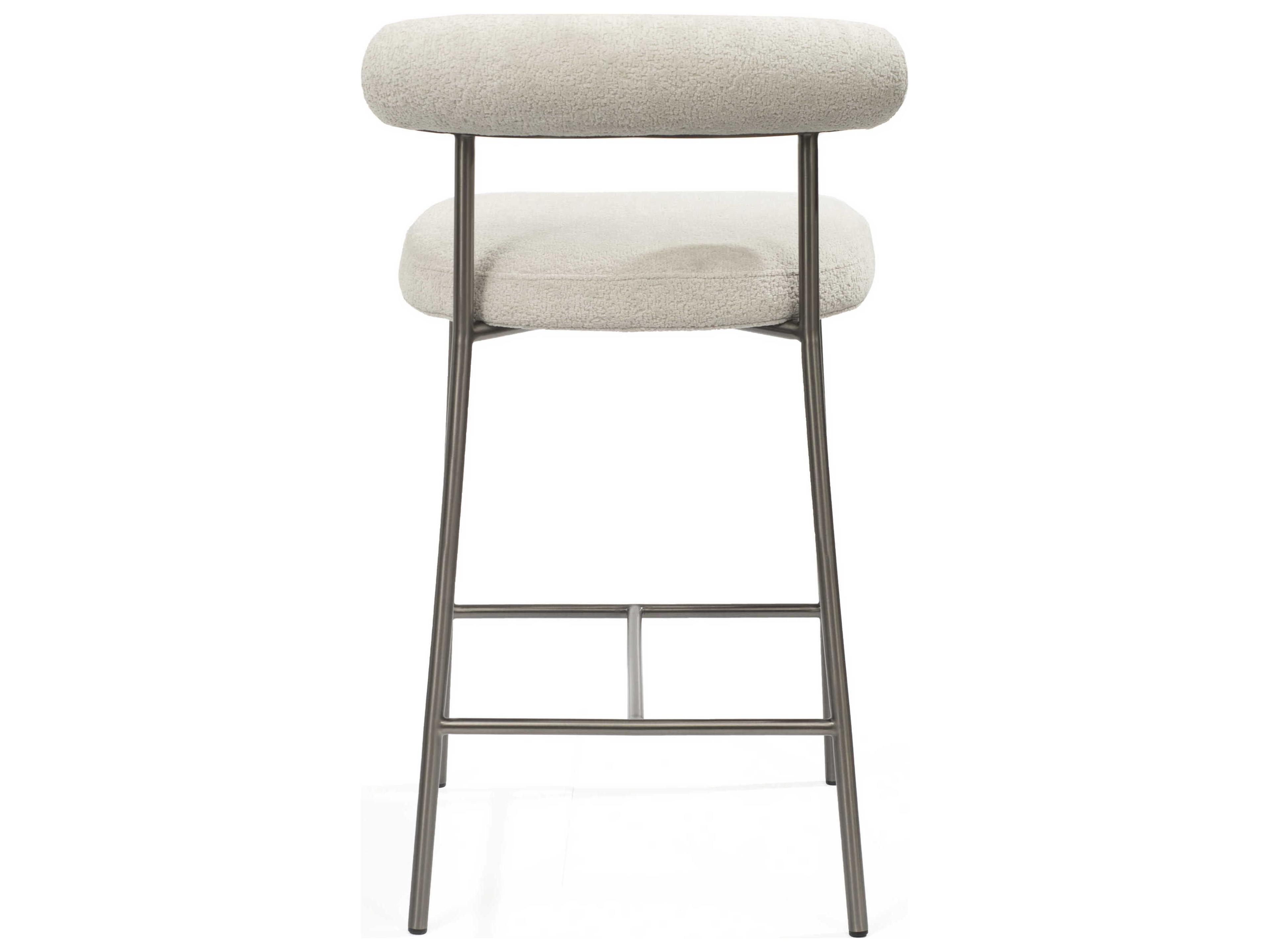 Whiteline Modern Living Ella Light Grey Upholstered Counter Stool