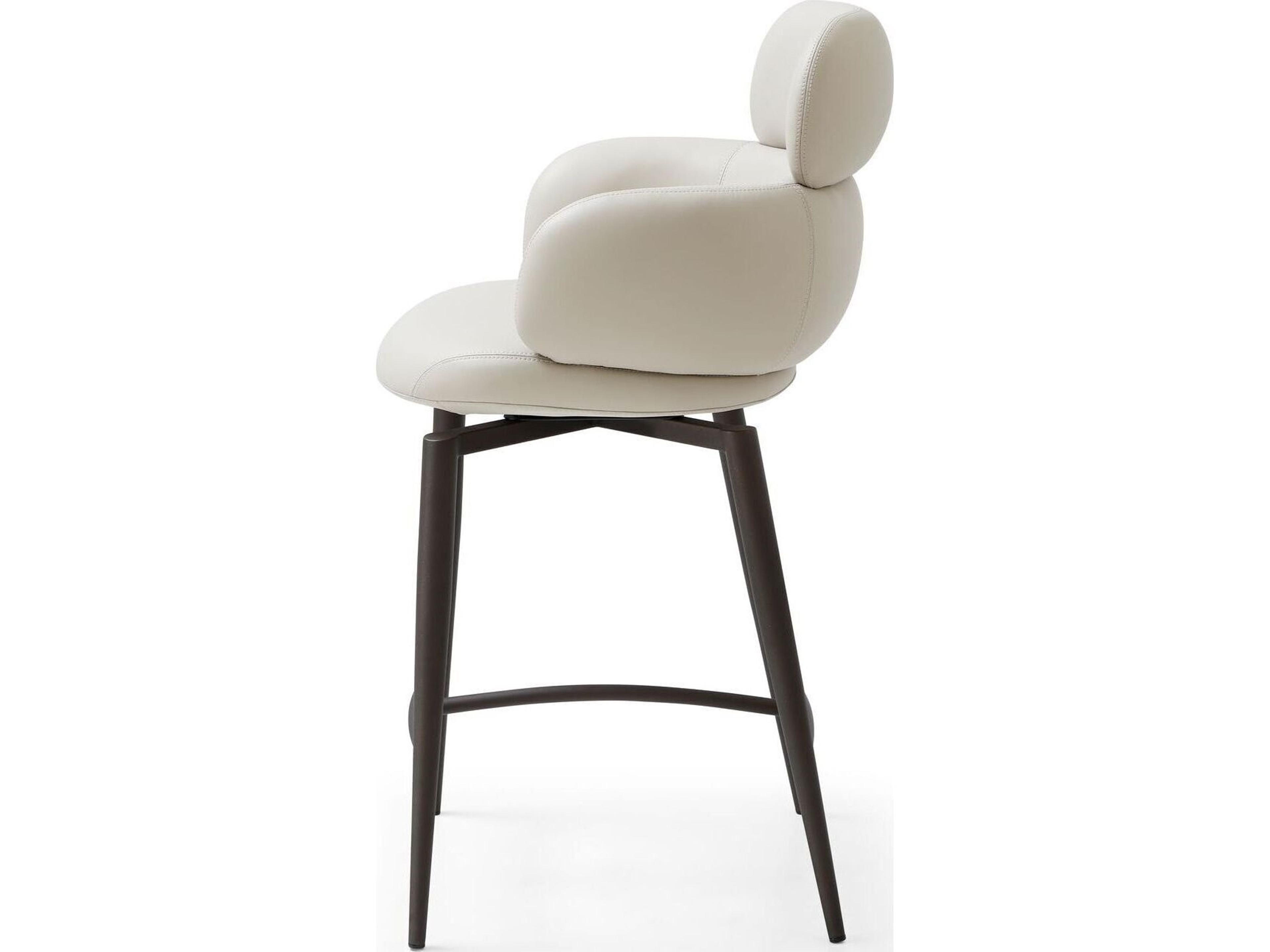 Whiteline Modern Living Como Upholstered Swivel Counter Stool