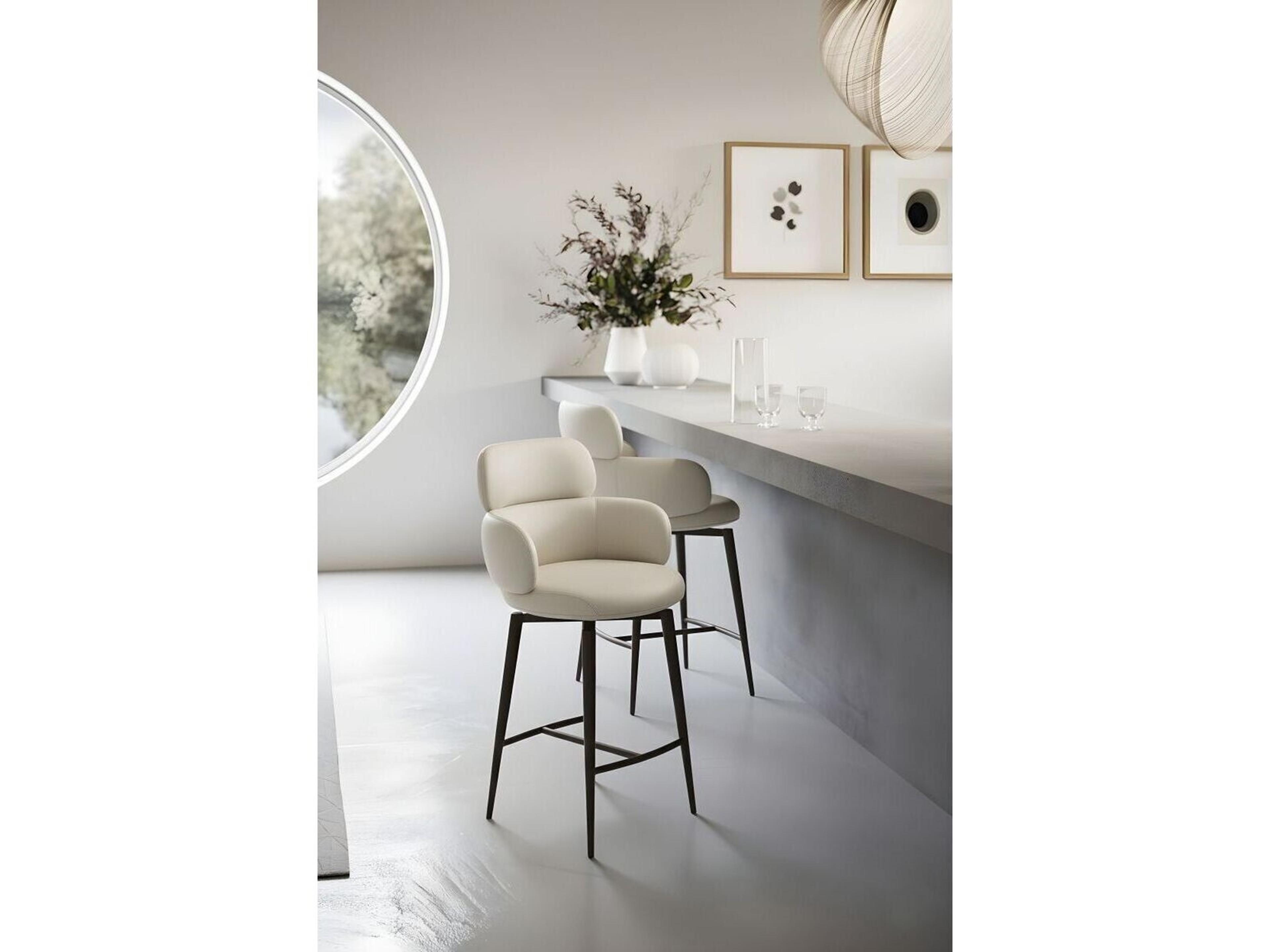 Whiteline Modern Living Como Upholstered Swivel Counter Stool