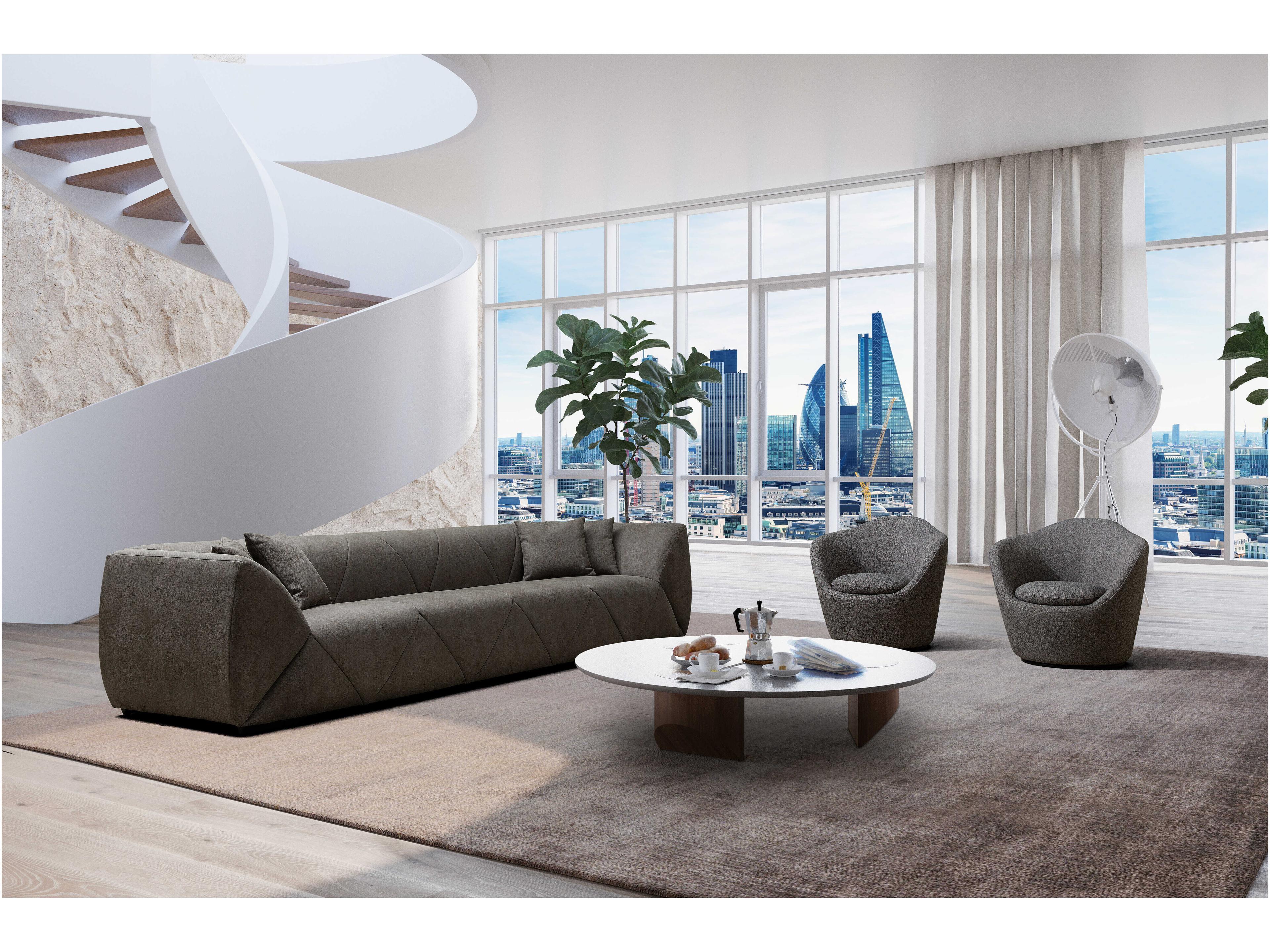 Whiteline Modern Living Stone Gray Accent Chair