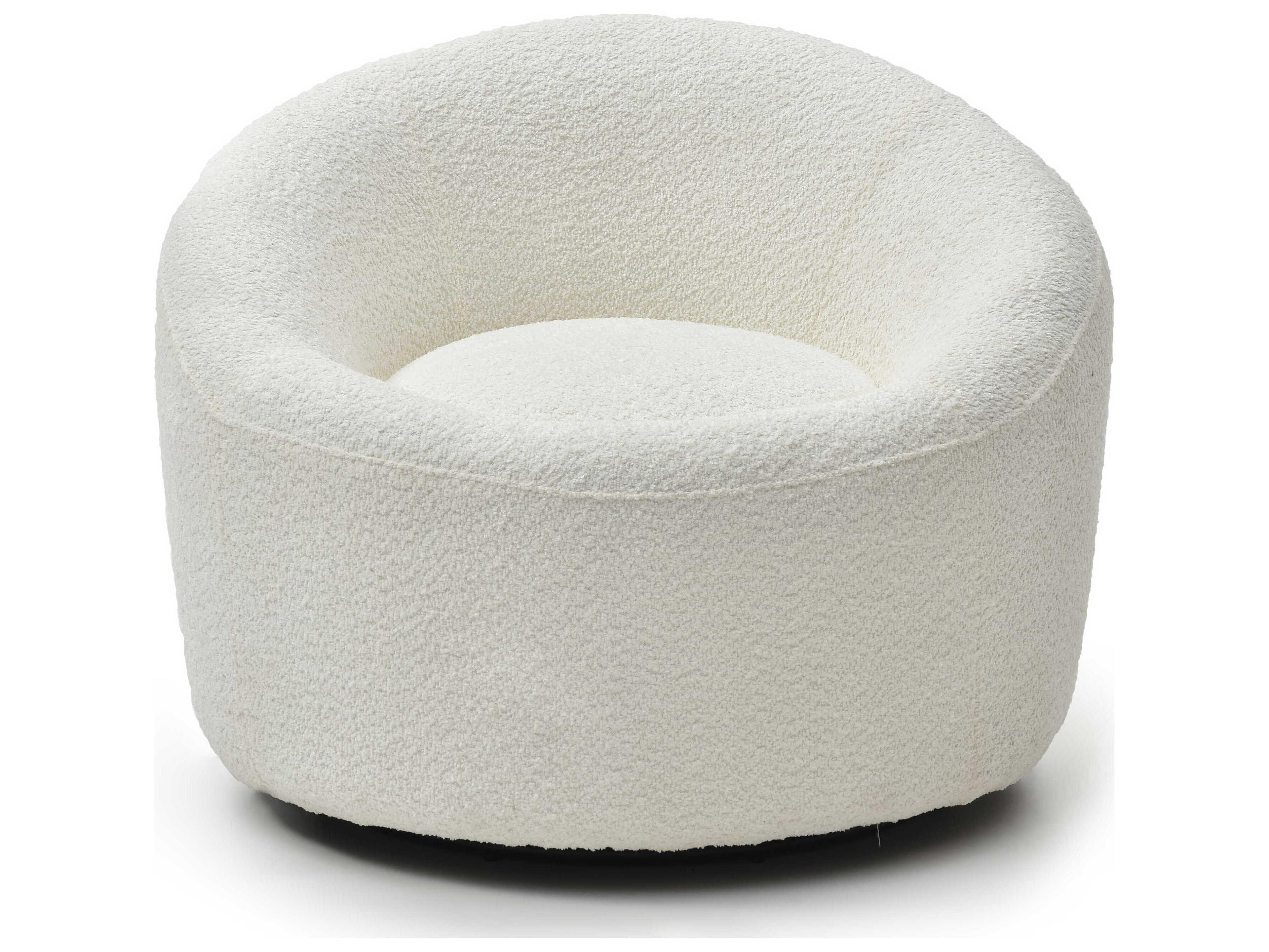 Whiteline Modern Living Perla Swivel White Accent Chair