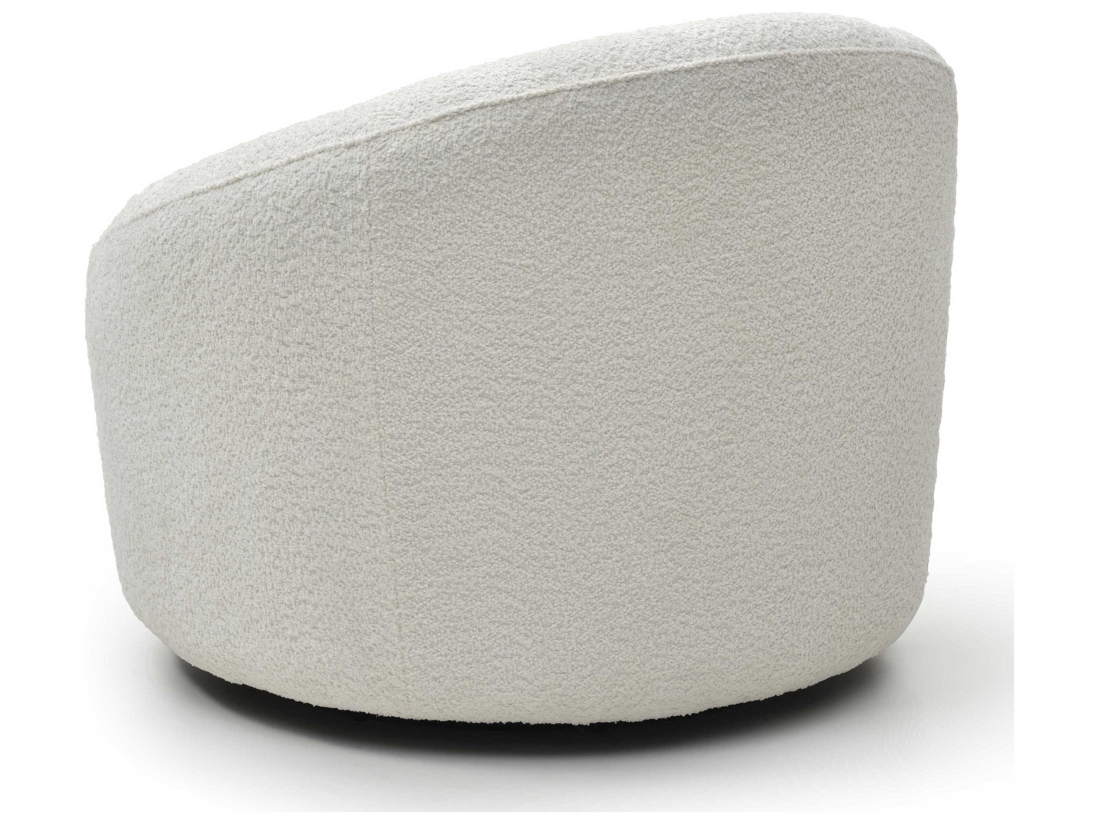 Whiteline Modern Living Perla Swivel White Accent Chair