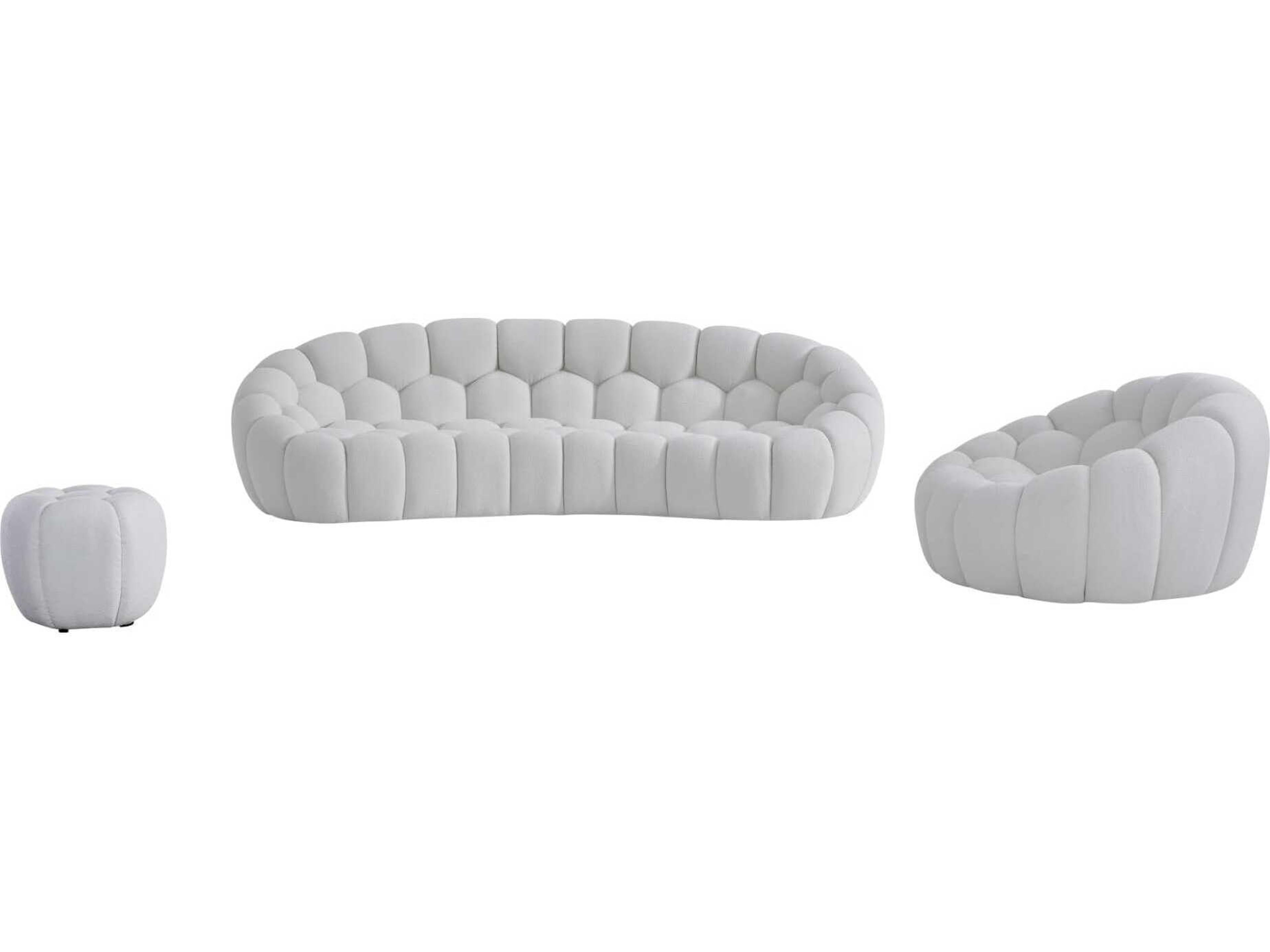 Whiteline Modern Living Nest White Accent Chair