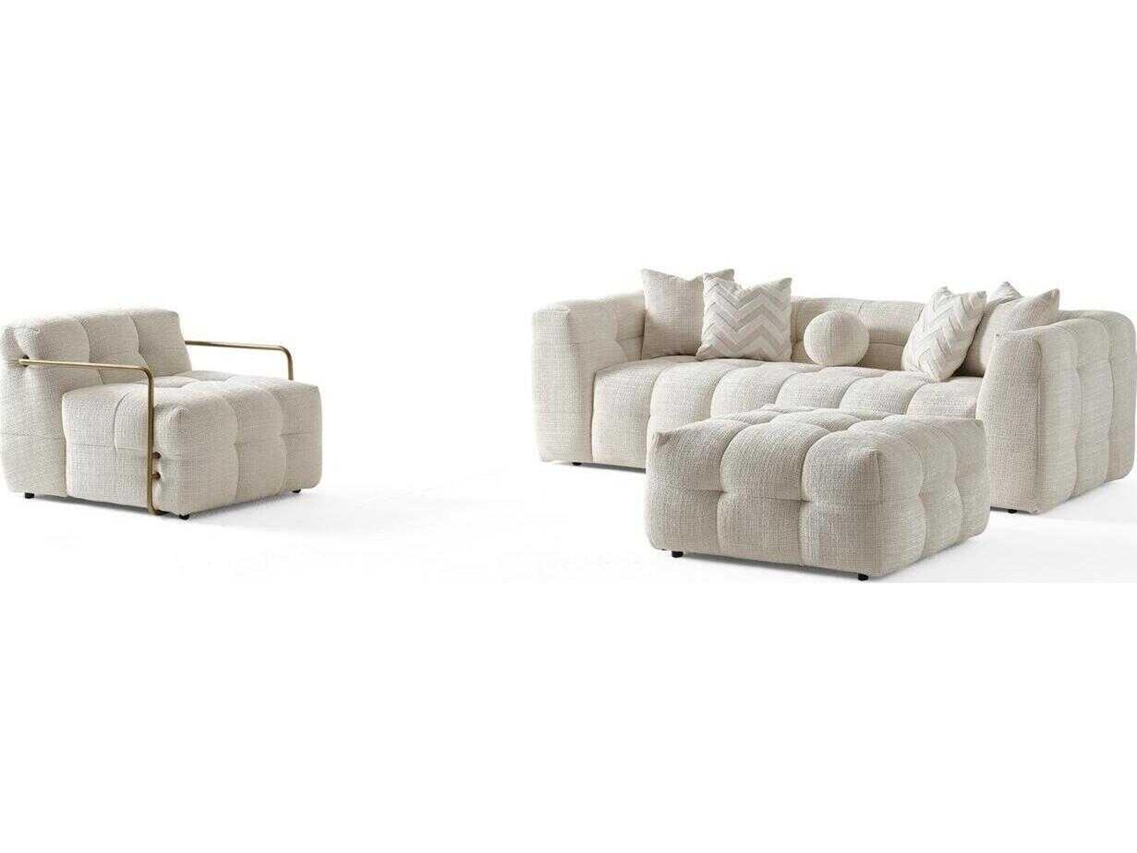 Whiteline Modern Living Cloud Beige Accent Chair