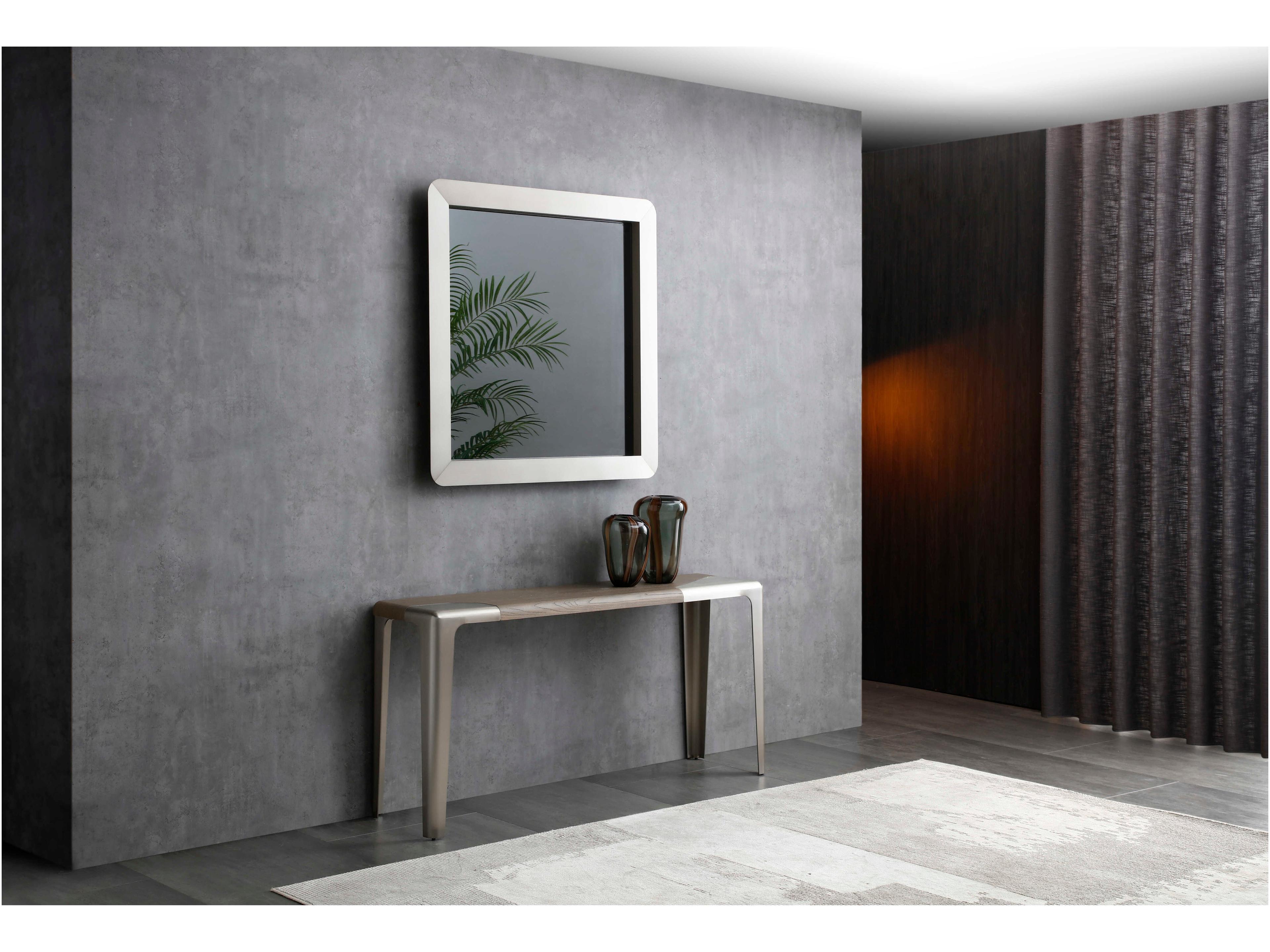 Whiteline Modern Living Elena Rectangular Wood Light Grey Console Table