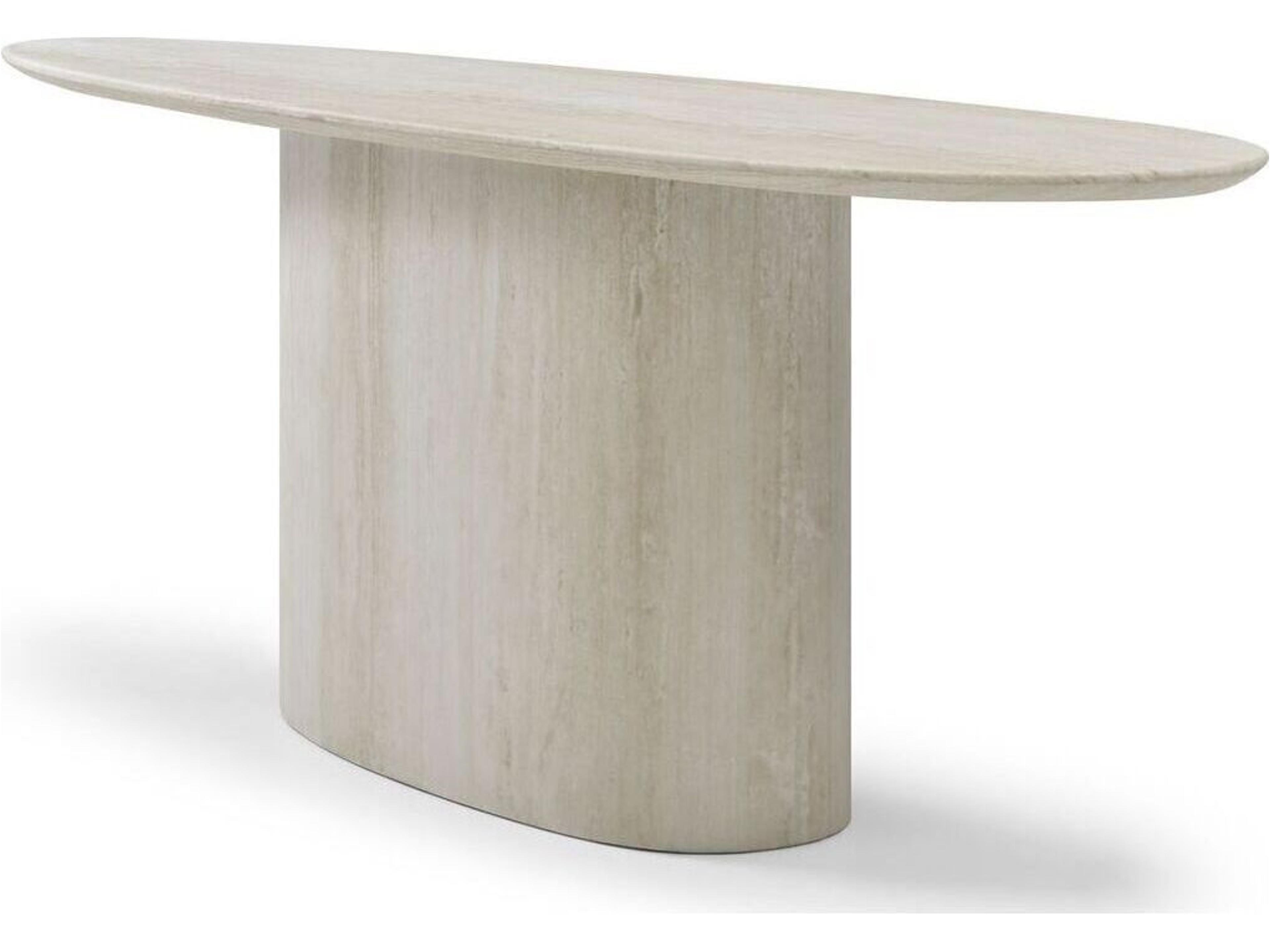Whiteline Modern Living Petra Oval Marble Console Table
