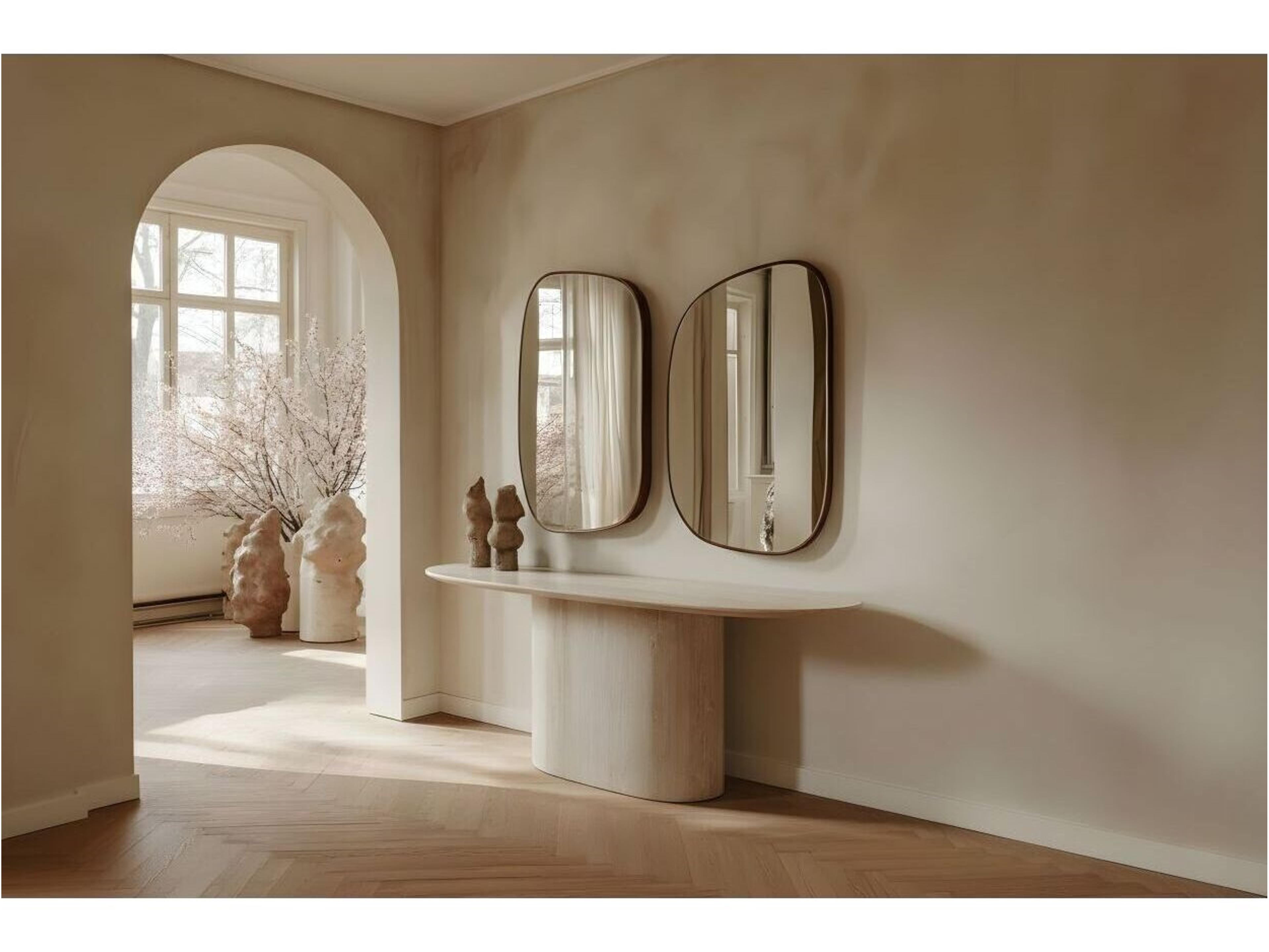 Whiteline Modern Living Petra Oval Marble Console Table