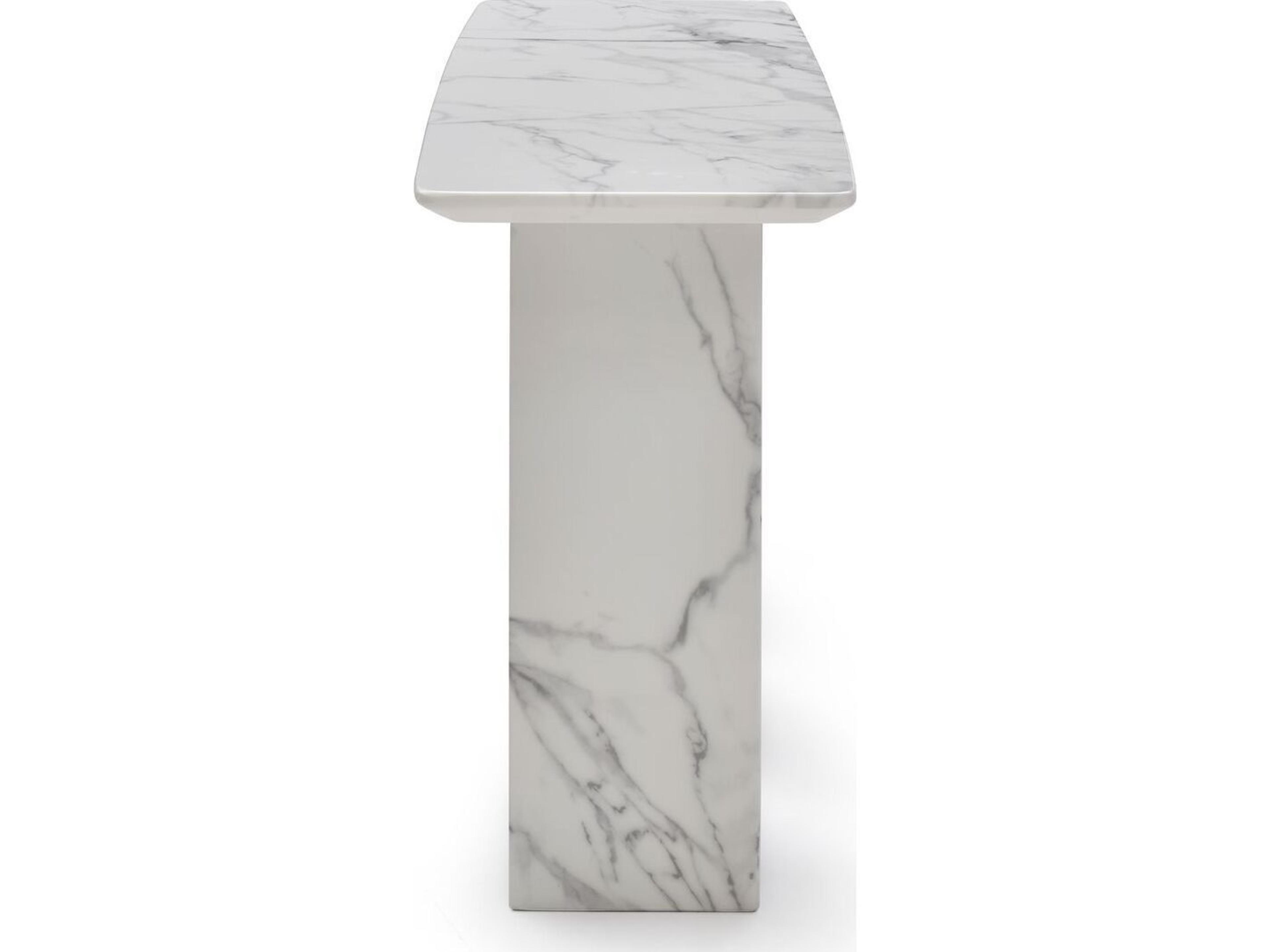 Whiteline Modern Living Selva Rectangular Marble Console Table