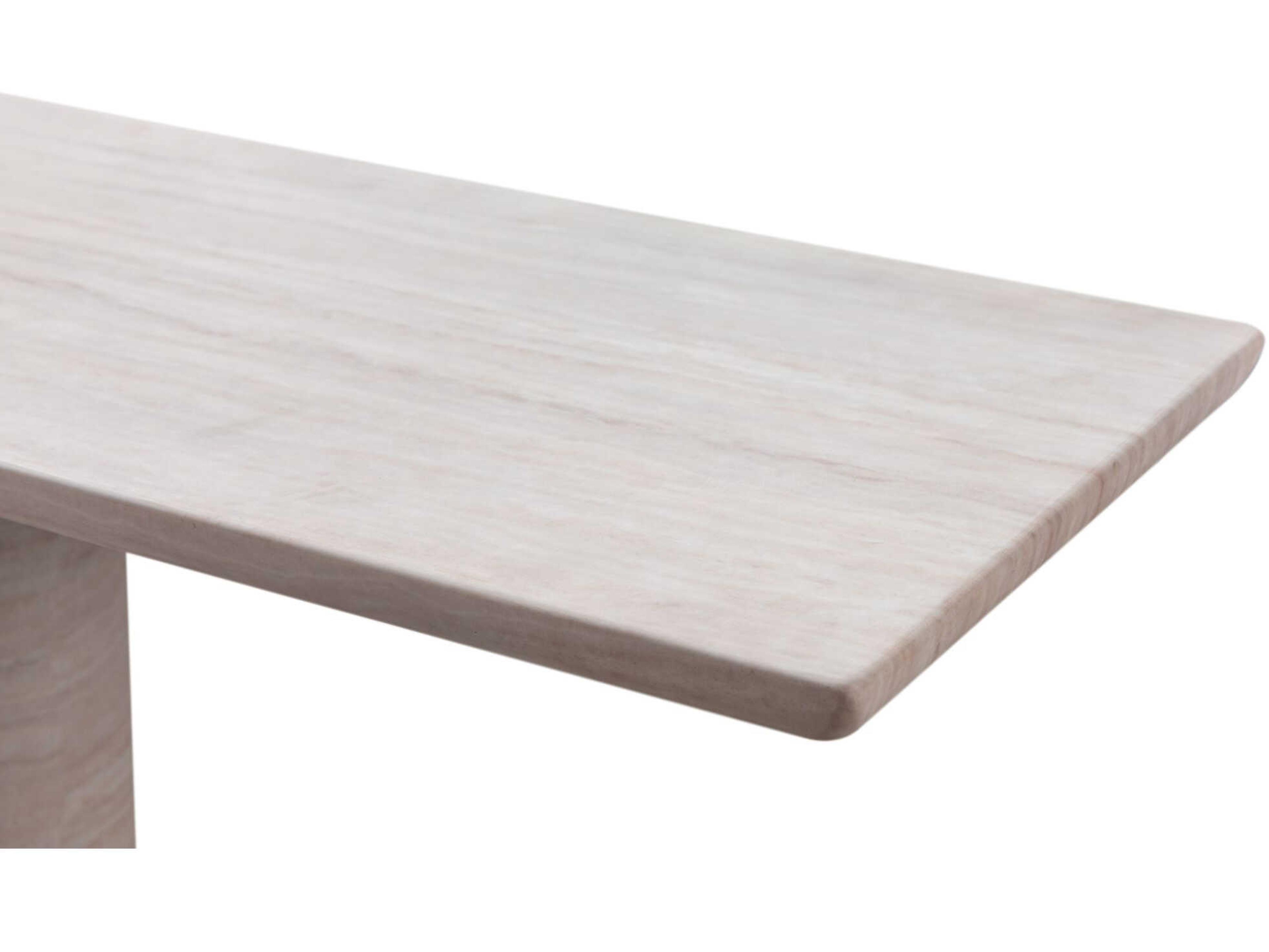 Whiteline Modern Living Rocca Rectangular Marble Beige Console Table