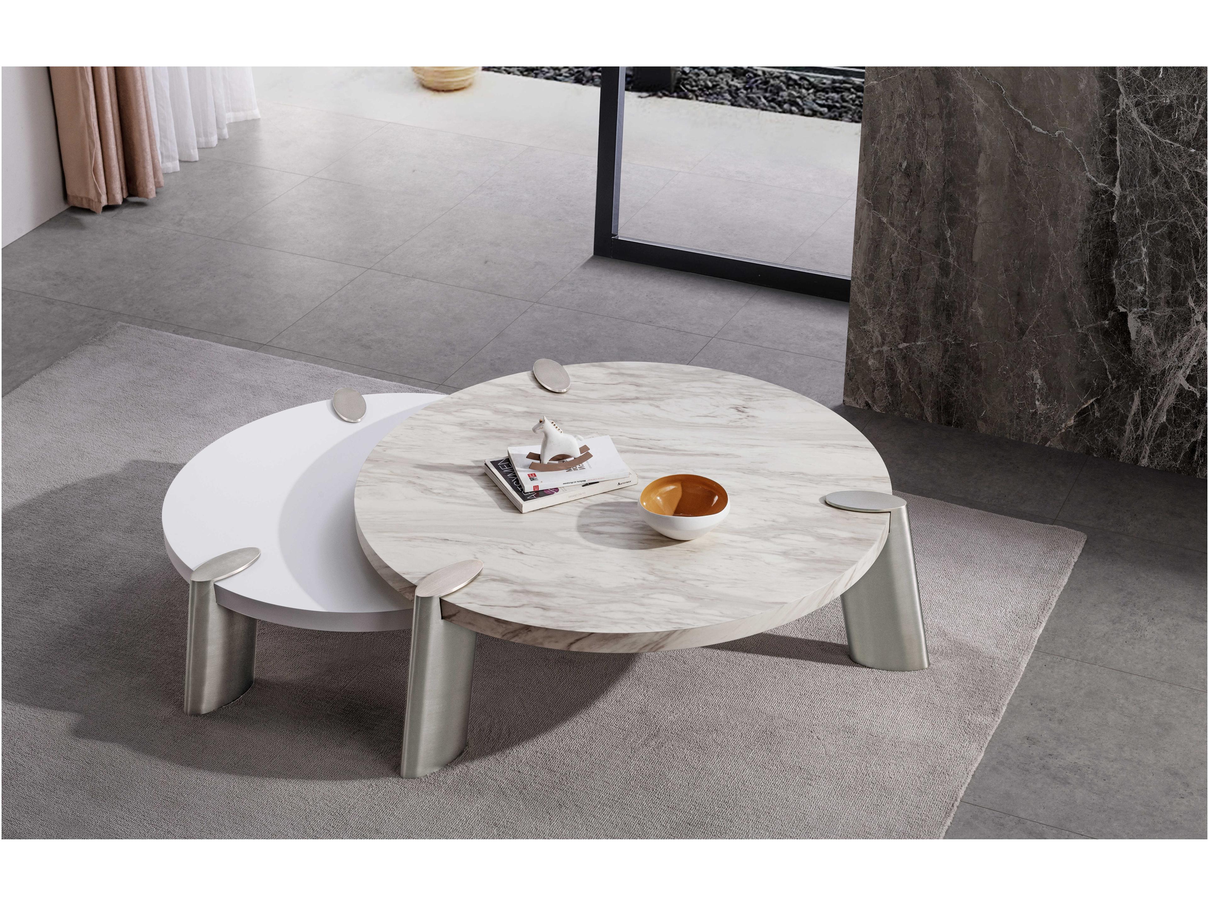 Whiteline Modern Living Mimeo Round Wood White Coffee Table